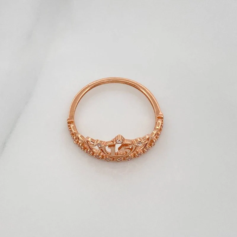 Anillo 15´S Corona 1.75 g / T6 1/2 Oro Rosa 18K - Image 3