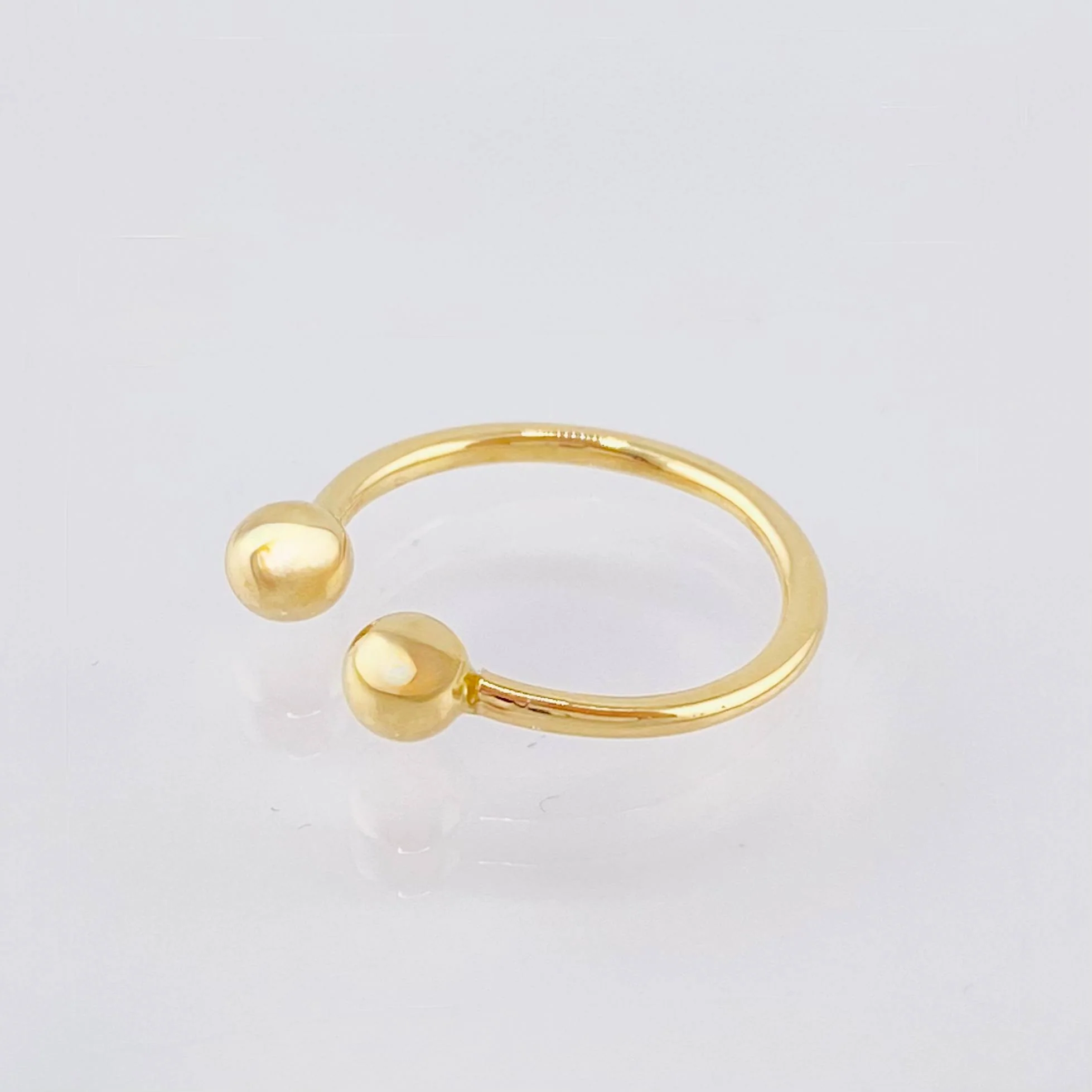 Anillo Medio Dedo Abrazo 2 Bolas 4mm 1.2gr / T3 3/4 / Oro Amarillo 18K - Image 2