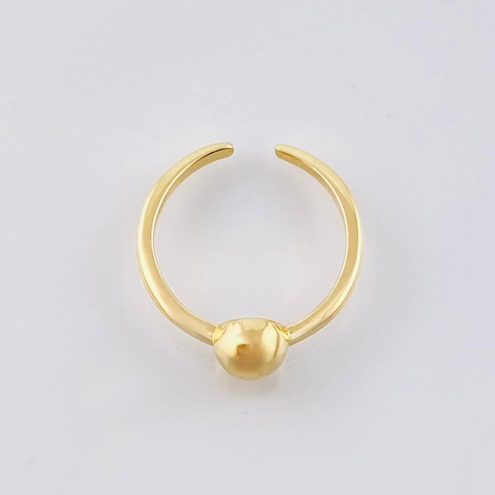Anillo Medio Dedo Abrazo Media Bola 5mm 1.5gr / T3 1/2 / Oro Amarillo 18K