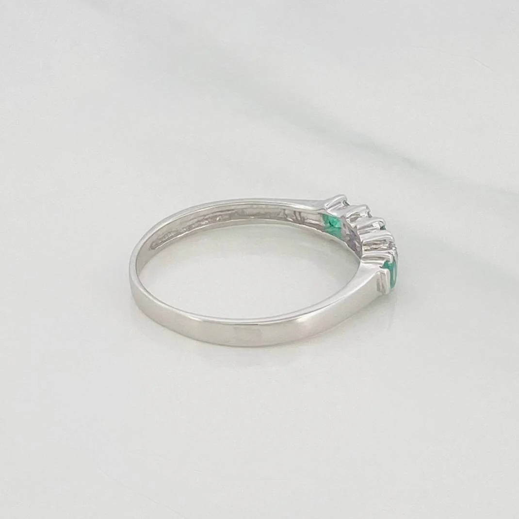 Anillo Acordeón Esmeralda 24 Pts 1.5 g / T8 1/2 Plata 925 - Image 3