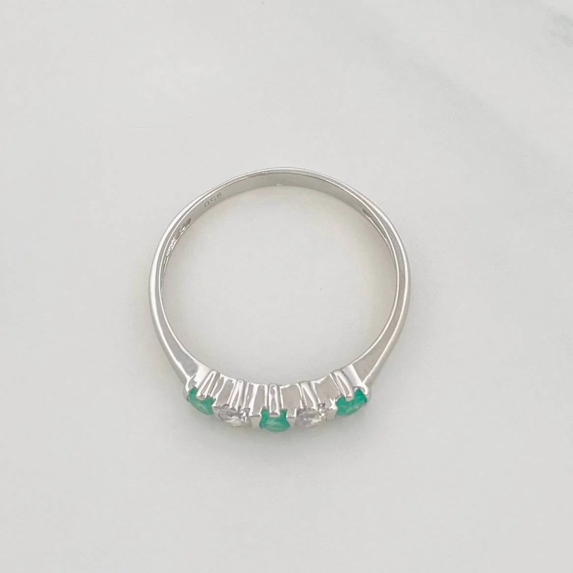 Anillo Acordeón Esmeralda 24 Pts 1.5 g / T8 1/2 Plata 925 - Image 4