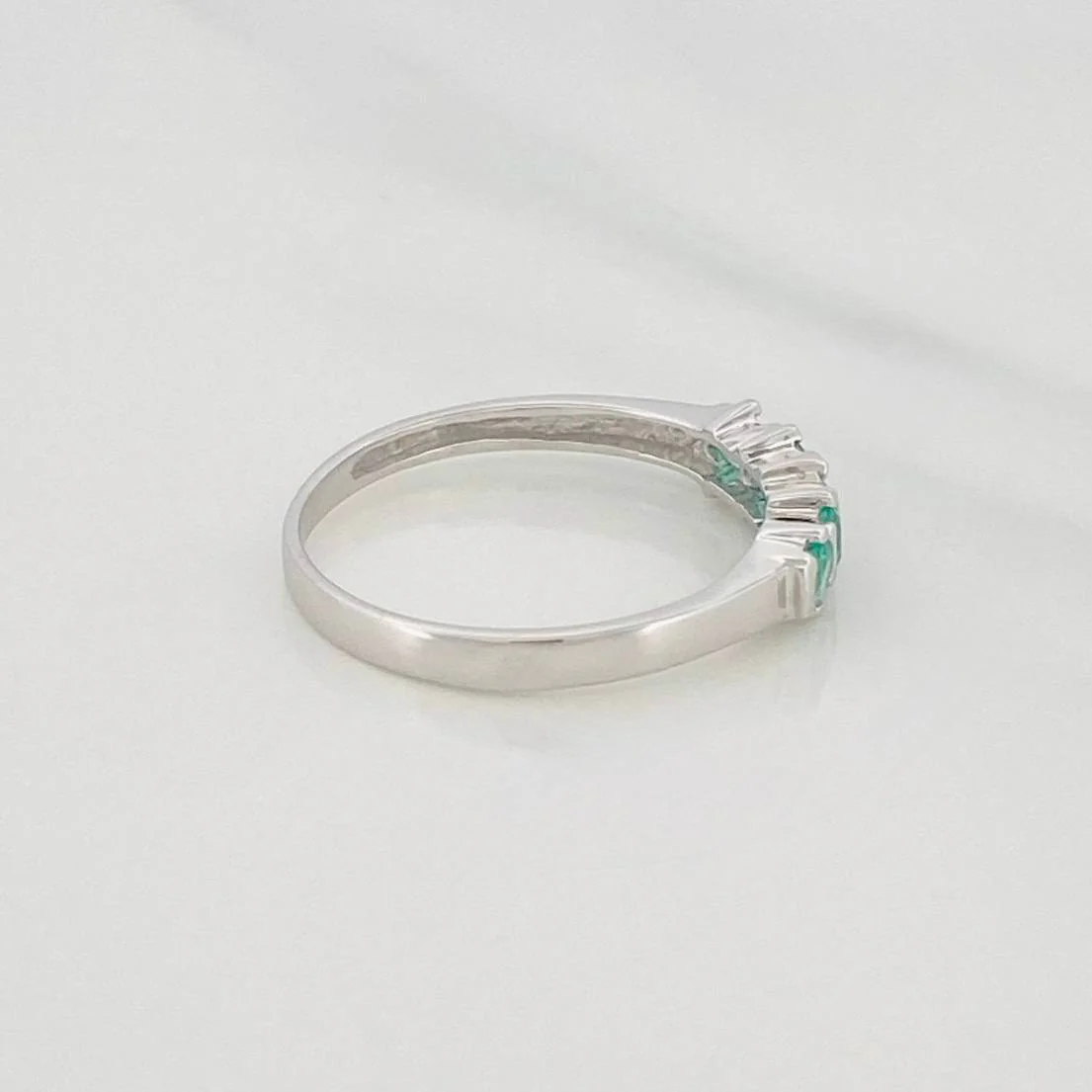 Anillo Acordeón Esmeralda 45 Pts 1.4 g / T 7 1/2 Plata 925 - Image 3