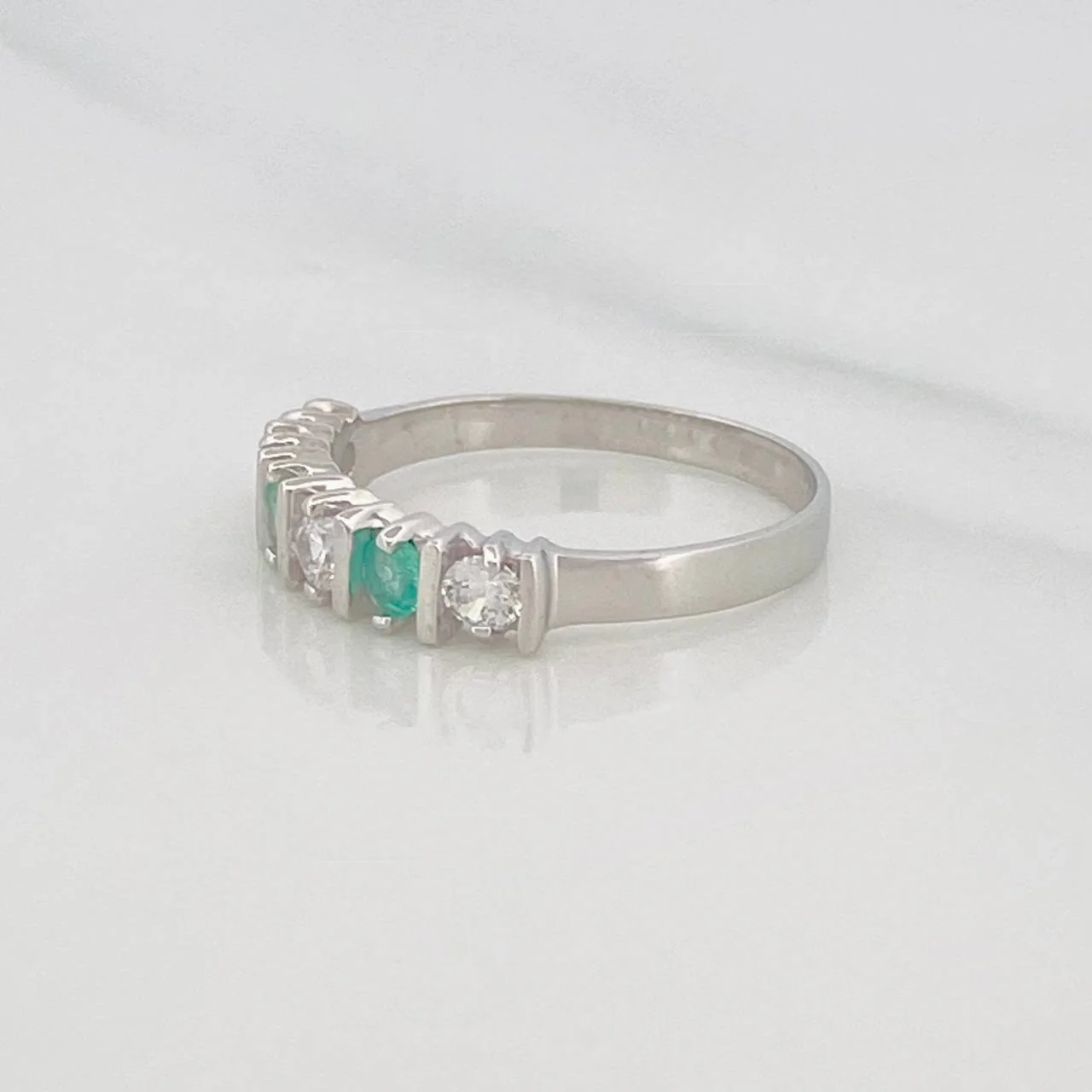 Anillo Acordion Esmeralda 28 Pts 1.55 g / T6 Plata 925 - Image 2