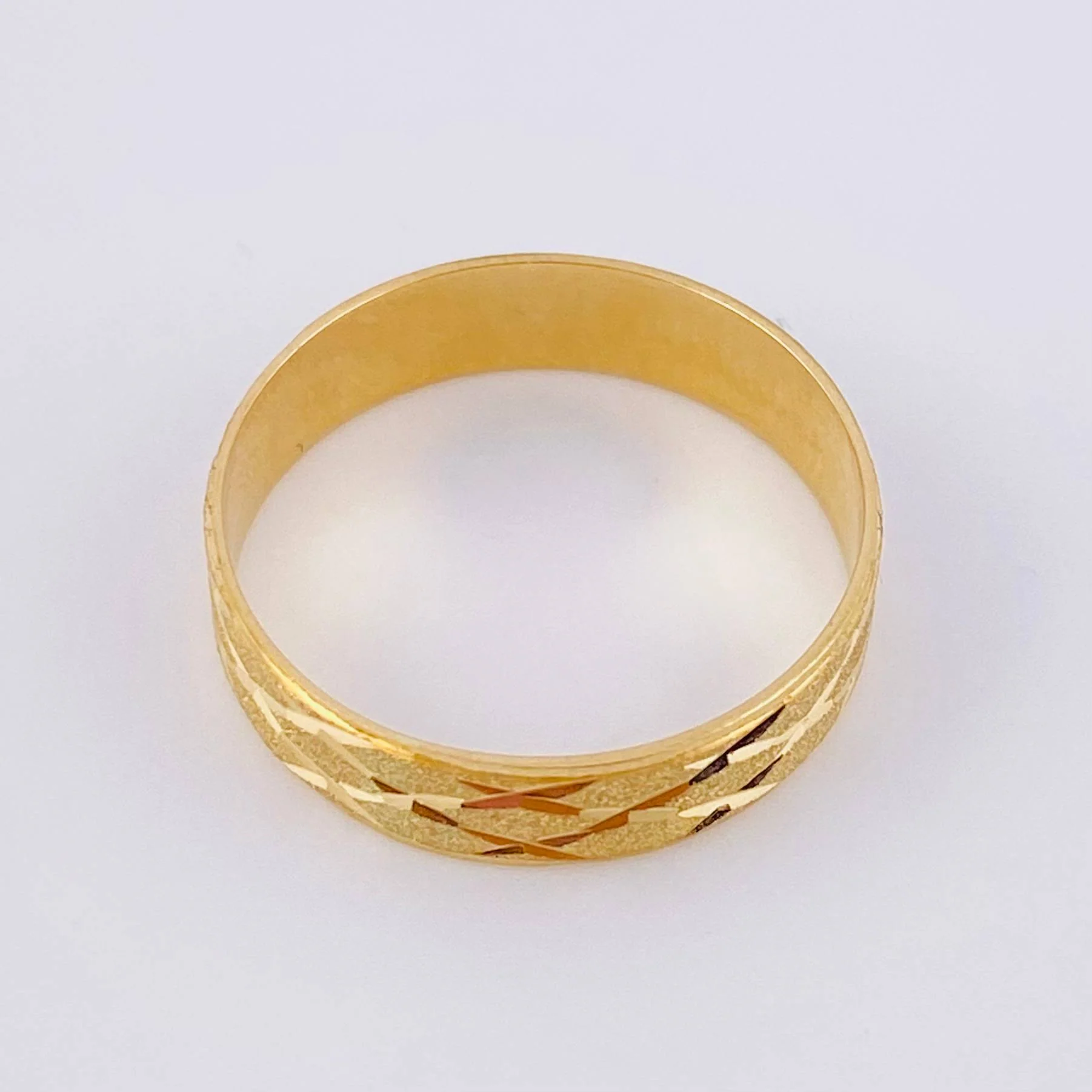 Anillo Argolla malla zig-zag diamantada 3.7g / T10 1/4 Oro Amarillo 18K - Image 3