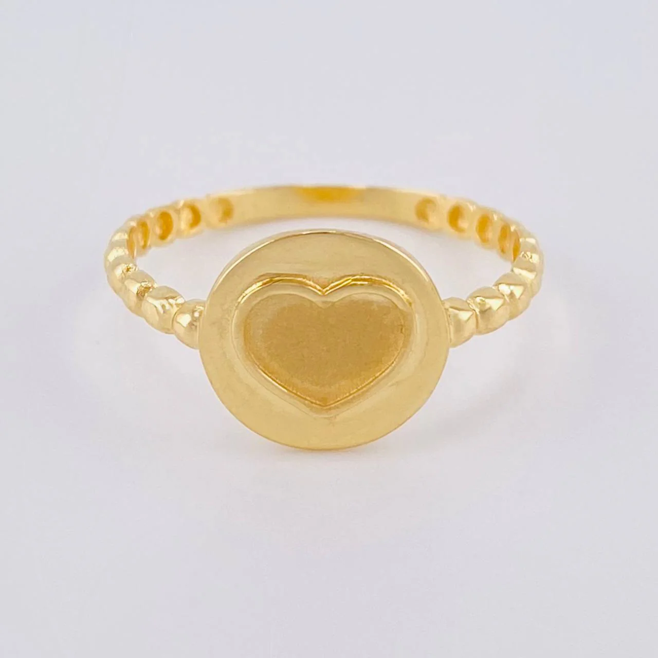 Anillo Burbuja Corazon 1.75 g / T7 1/4 Oro Amarillo 18K