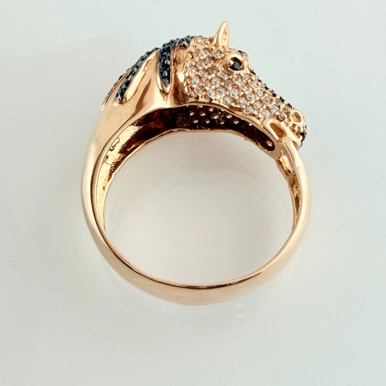 Anillo Caballo 6.75gr / T10 1/4 / Dos Oros Negro Rosa 18K % - Image 3