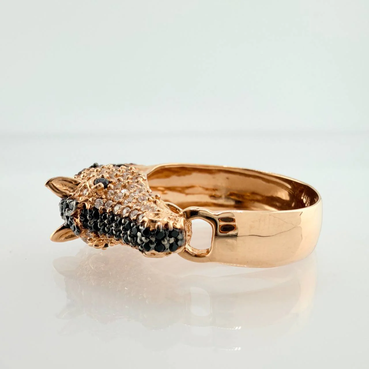 Anillo Caballo 6.75gr / T10 1/4 / Dos Oros Negro Rosa 18K % - Image 4