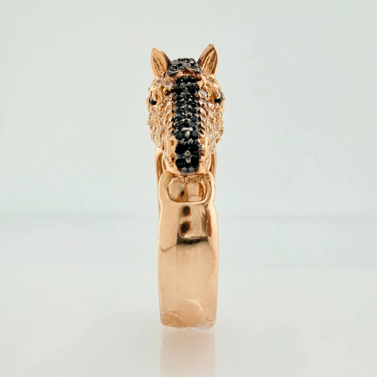 Anillo Caballo 6.75gr / T10 1/4 / Dos Oros Negro Rosa 18K % - Image 8