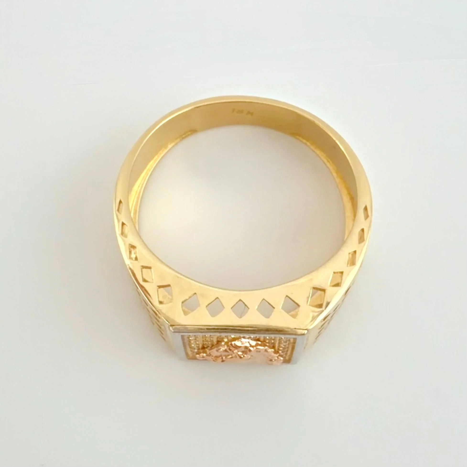 Anillo Caballo Cuadro Enmallado 6.3gr / T10 / Tres Oros 18K - Image 3