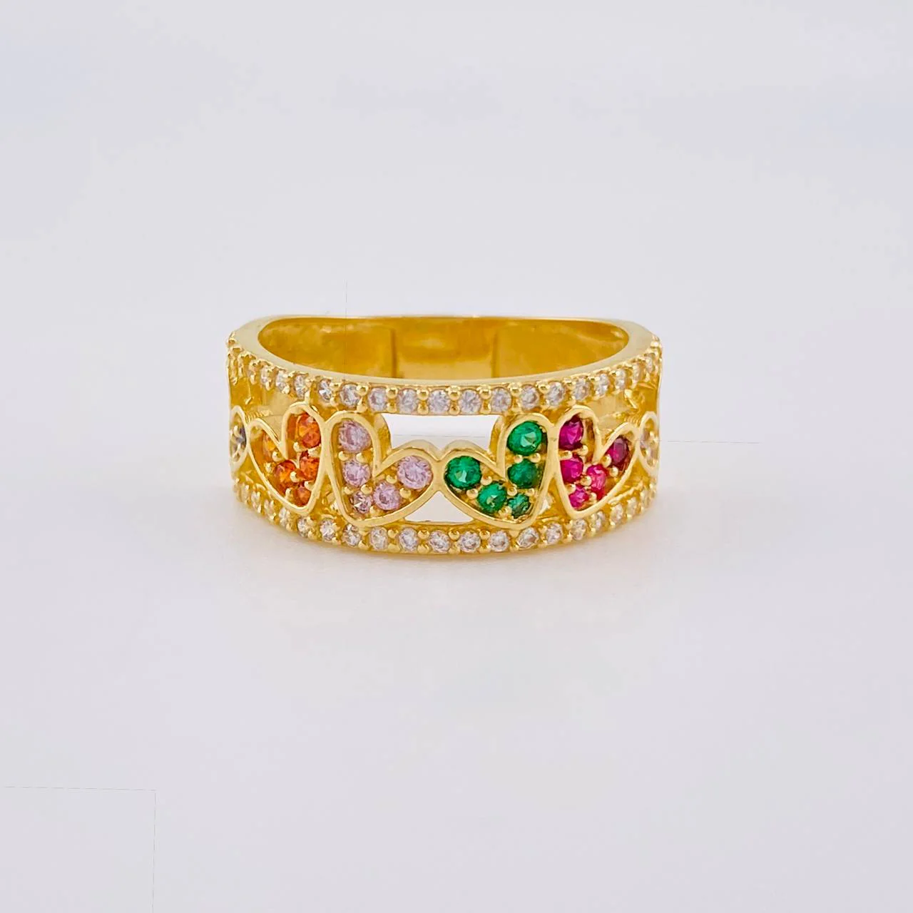Anillo Carril Corazón 4.35 g / T5 3/4 Oro Amarillo 18K