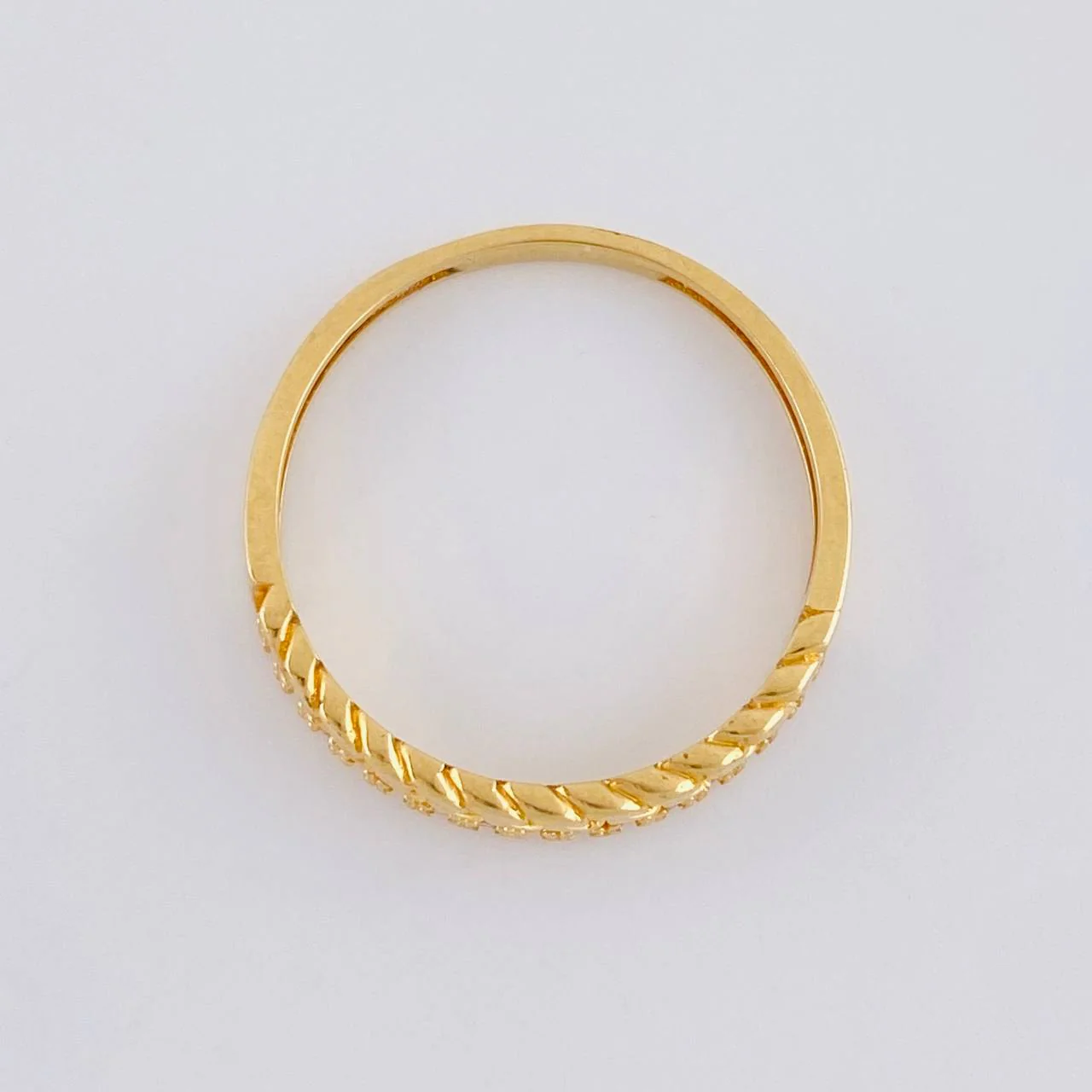 Anillo Carril Cubano 1.95 g / T6 3/4 Oro Amarillo 18K - Image 3