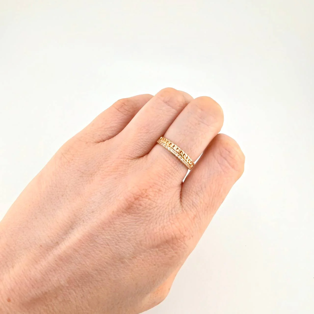 Anillo Carril Cubano 1.95 g / T6 3/4 Oro Amarillo 18K - Image 4