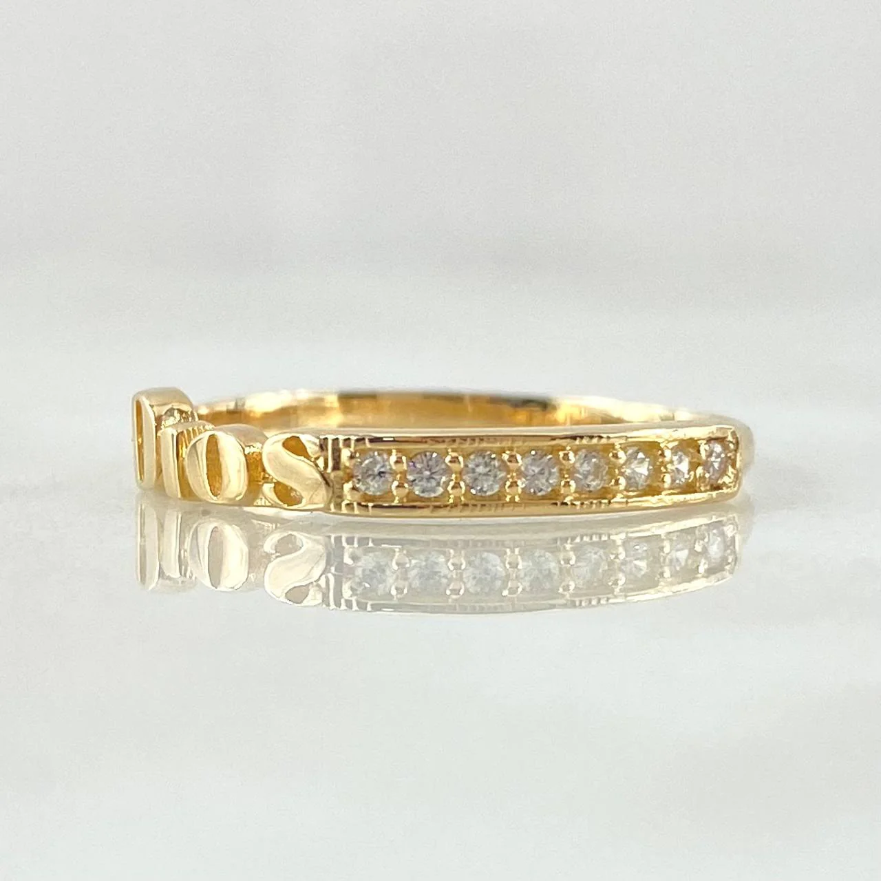 Anillo Carril Dios 1.45gr / T5 1/2 / Oro Amarillo 18K * - Image 2