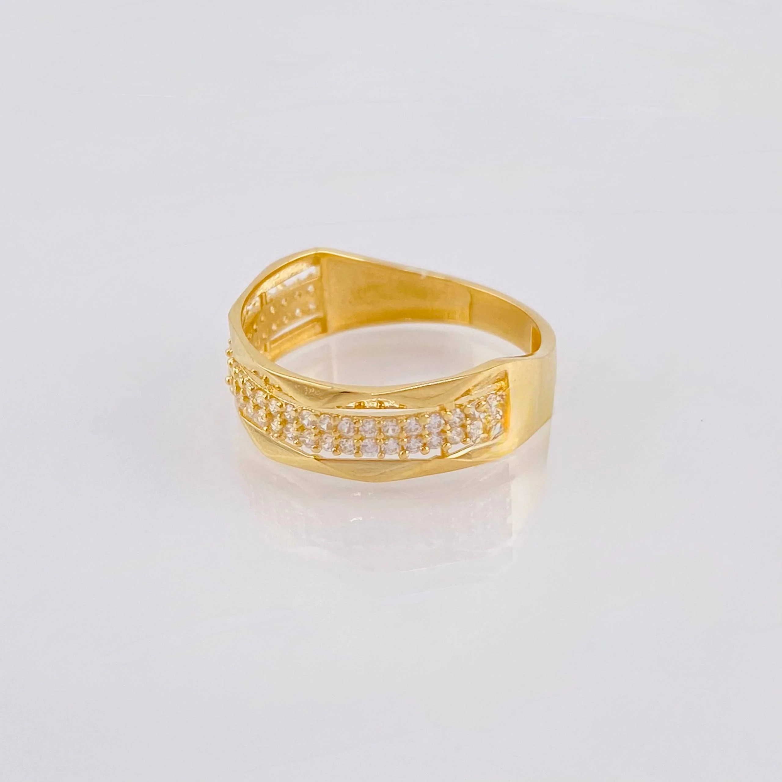 Anillo Carril Ondas Paralelas 2.45gr / T7 1/4 / Oro Amarillo 18K * - Image 2