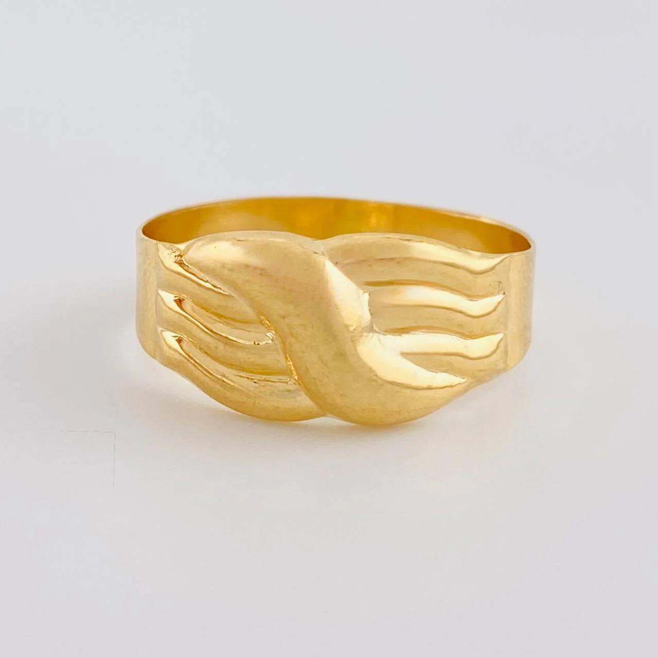 Anillo Carril Trio Olas 1.9 g / T8 1/4 Oro Amarillo 18K