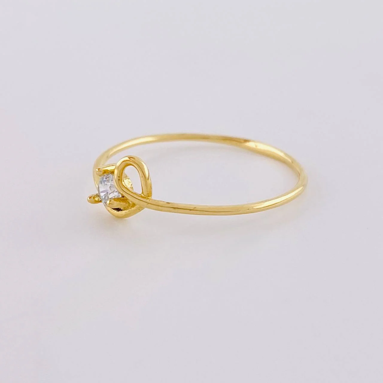 Anillo Chispa Cursiva 0.85 g / T7 3/4 Oro Amarillo 18K - Image 2