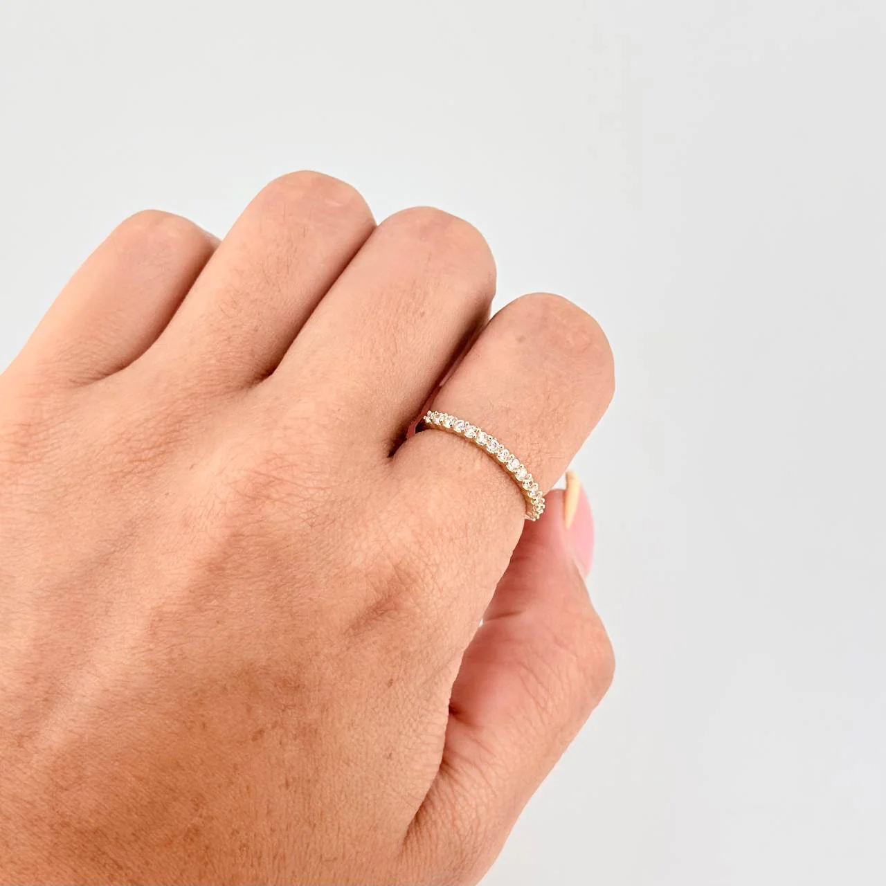 Anillo Churumbela Carril Tupido 1.7 g / T5 3/4 Oro Amarillo 18K - Image 4
