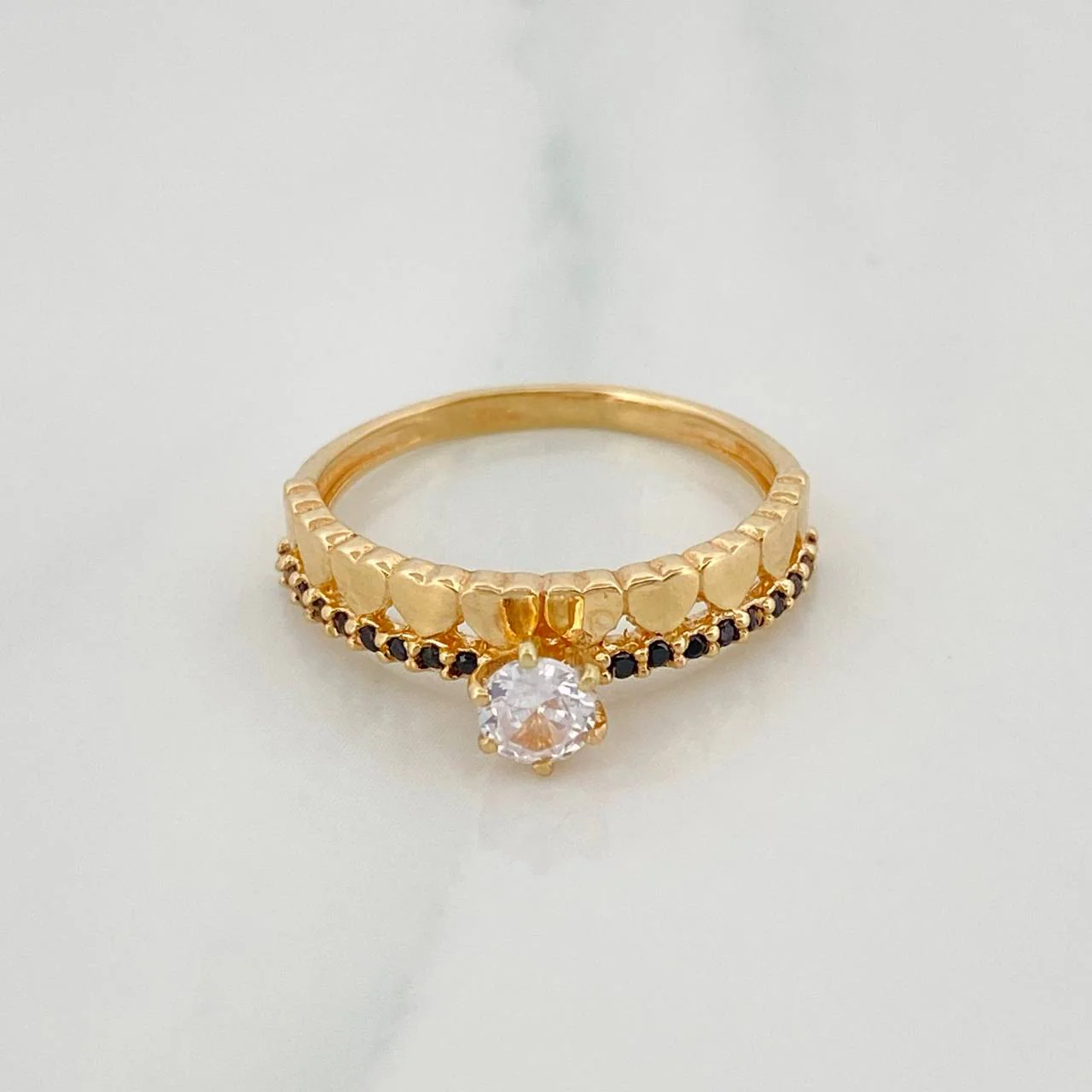 Anillo Churumbela Corazones 2.3 g / T6 1/2 Oro Amarillo 18K