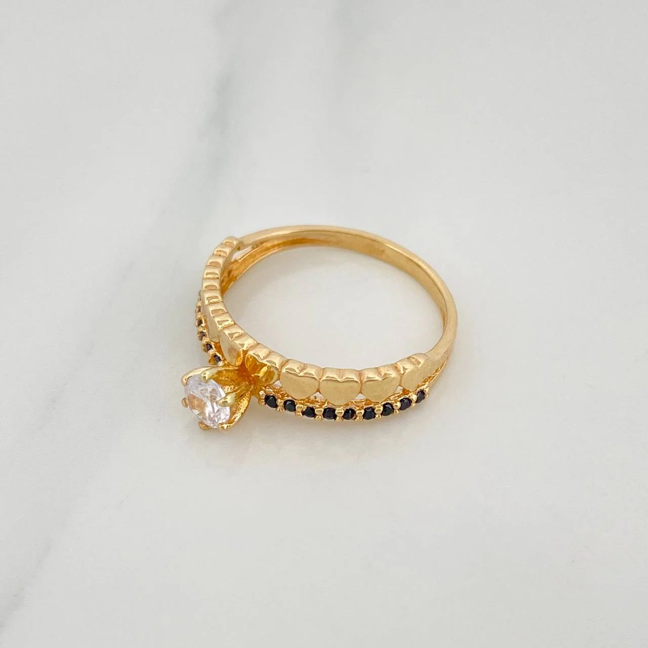 Anillo Churumbela Corazones 2.3 g / T6 1/2 Oro Amarillo 18K - Image 2