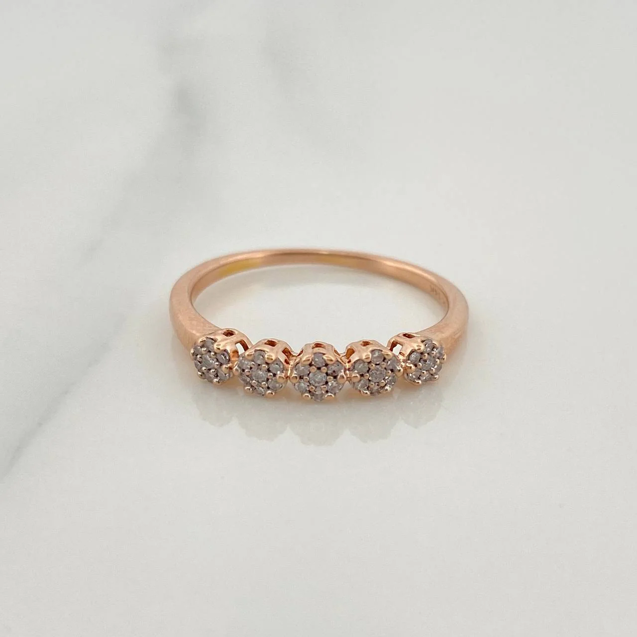 Anillo Churumbela Flores 1.7gr / T6 1/4 / 2cm / Oro Amarillo 18K $