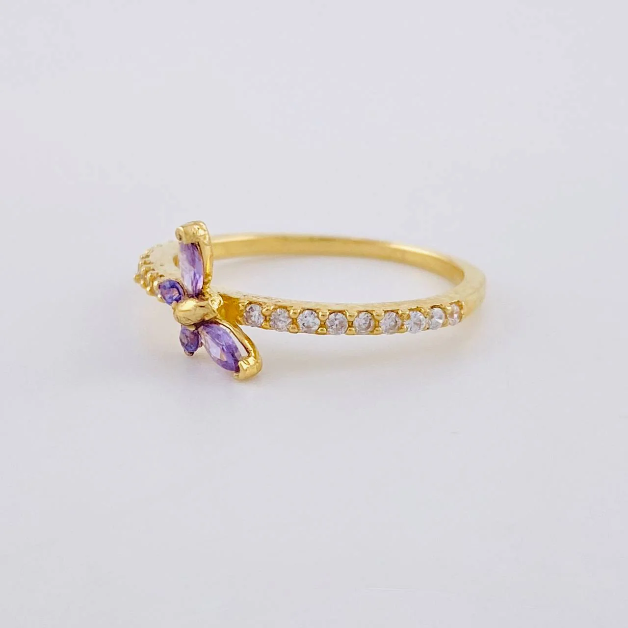 Anillo Churumbela Mariposa 1.9 g / T6 3/4 Oro Amarillo 18K - Image 2