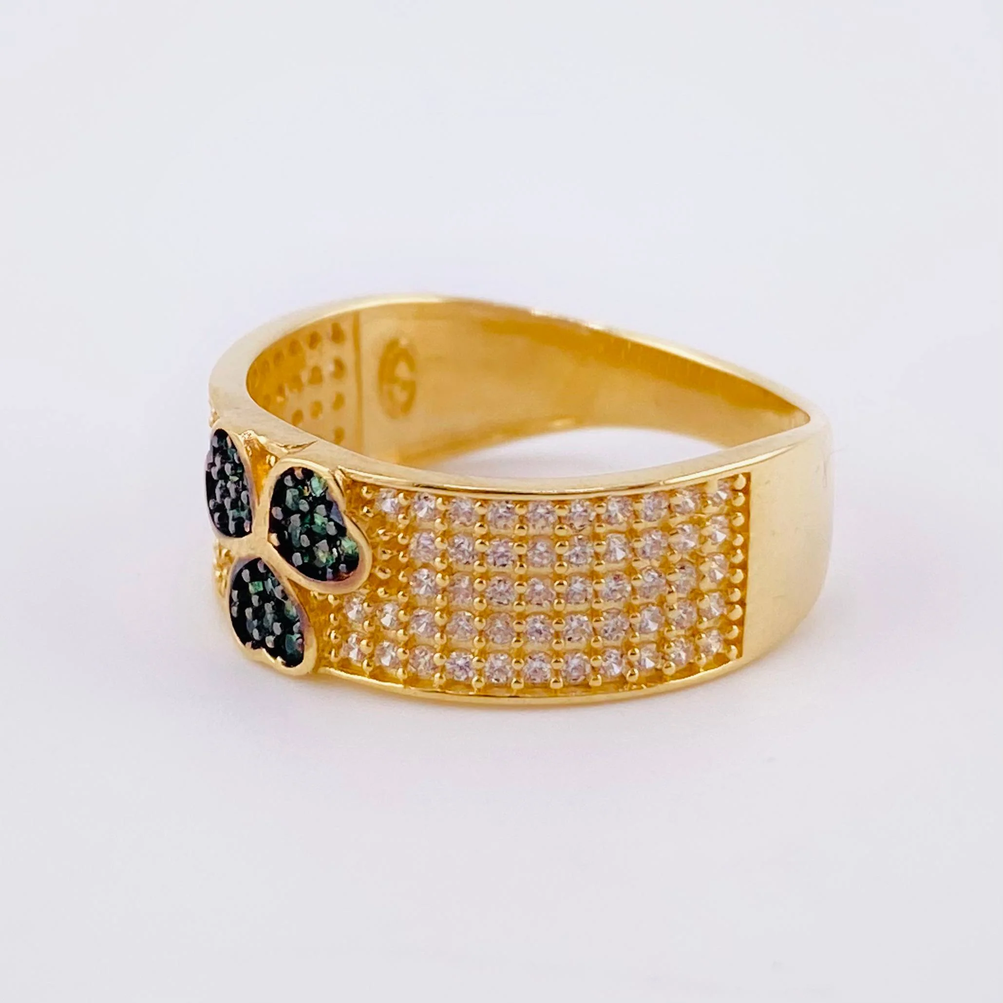Anillo Churunbela Triple Corazon 4.4gr / T8 / Oro Amarillo 18K * - Image 2