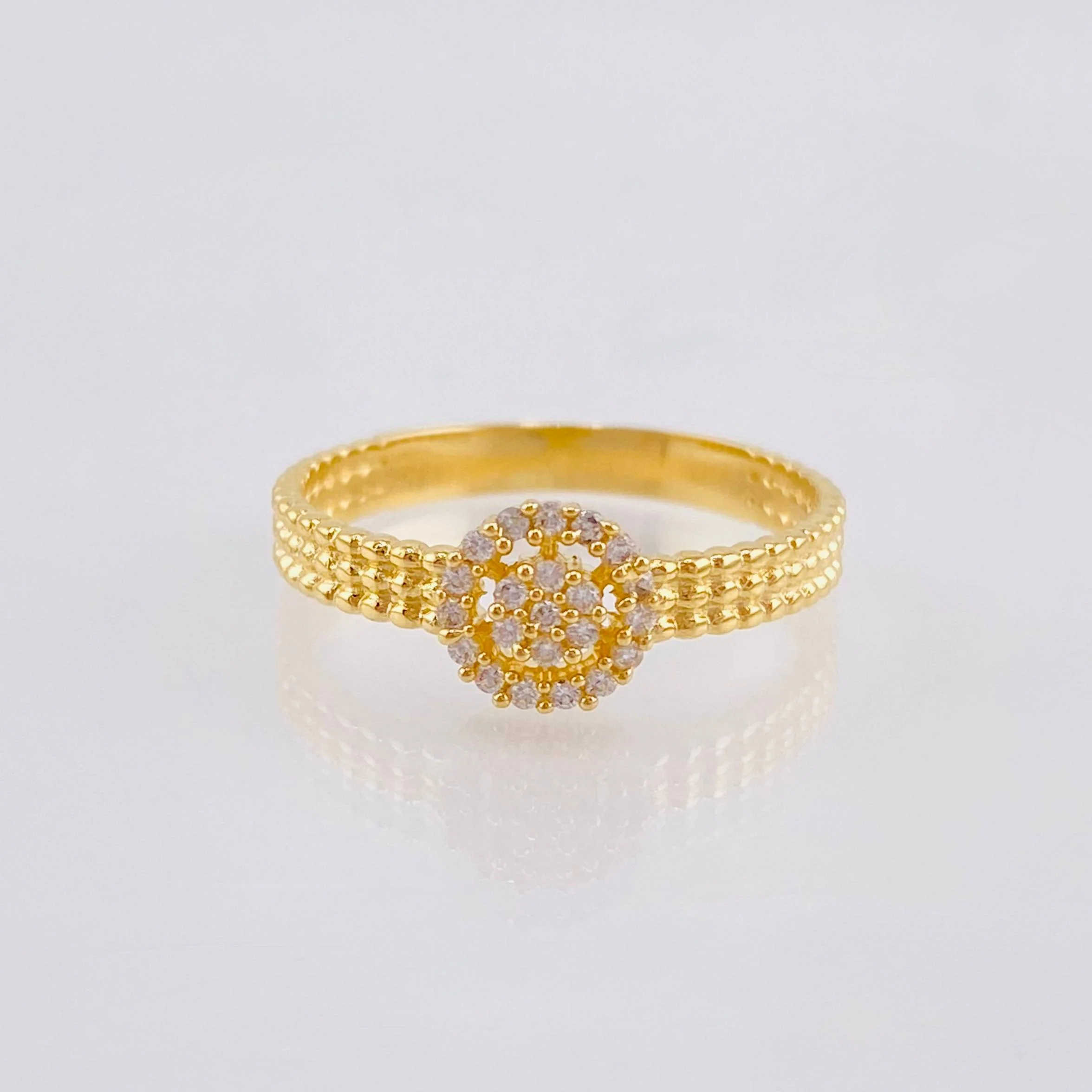 Anillo Circulo Burbujeante 2.1gr / T6 1/2 / Oro Amarillo 18K *