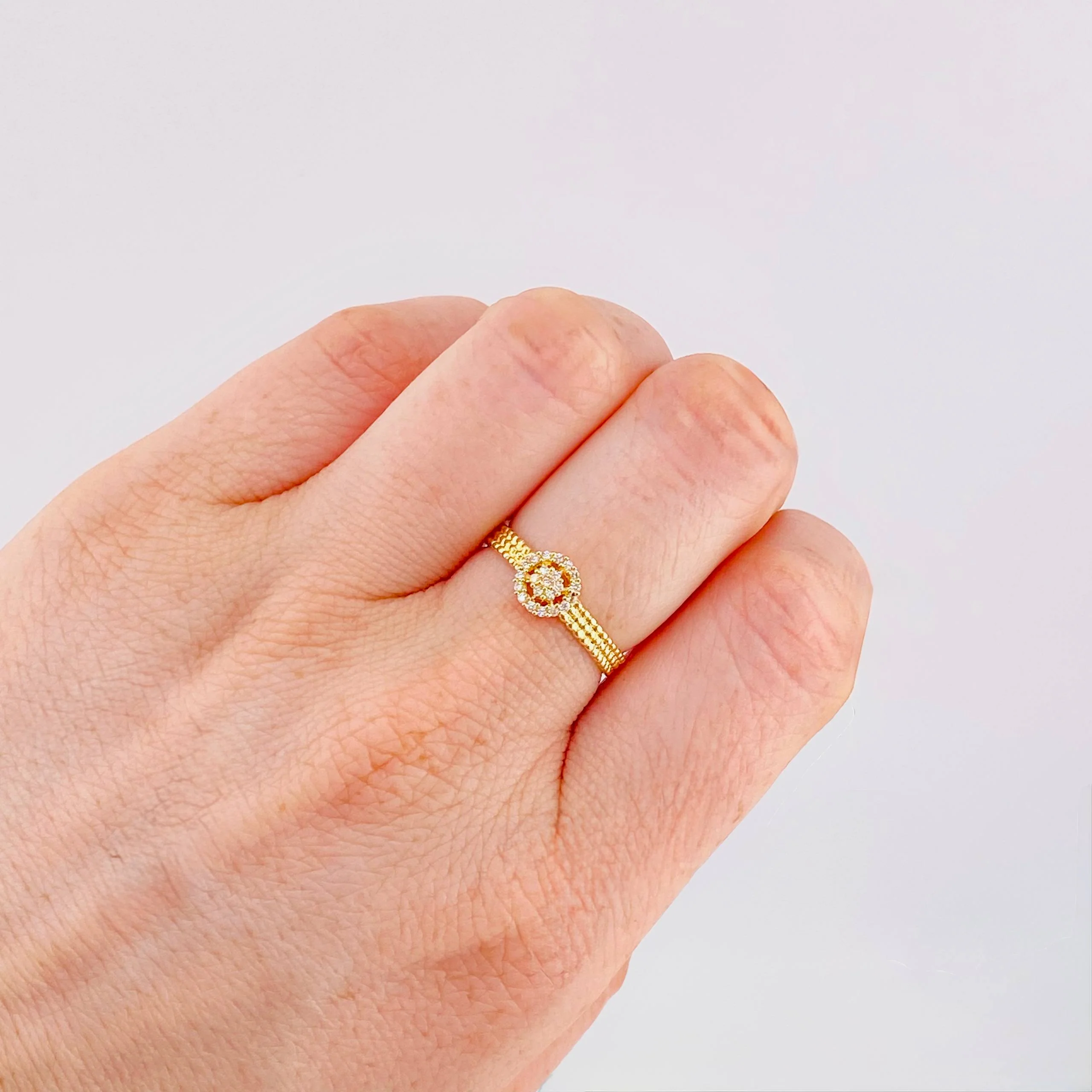 Anillo Circulo Burbujeante 2.1gr / T6 1/2 / Oro Amarillo 18K * - Image 4