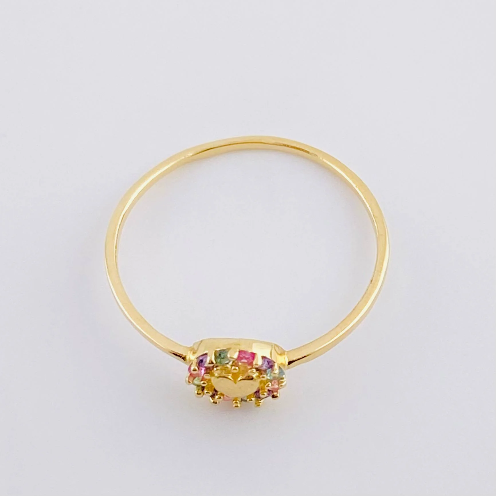 Anillo Circulo Corazon 1.05 g / T8 1/4 Oro Amarillo 18K - Image 3