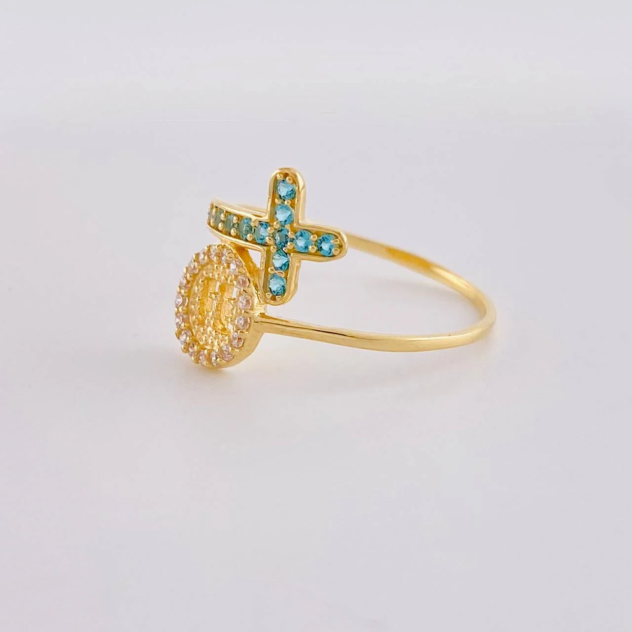 Anillo Circulo fe cruz 1.55g / T6 1/2 Oro Amarillo 18K - Image 2