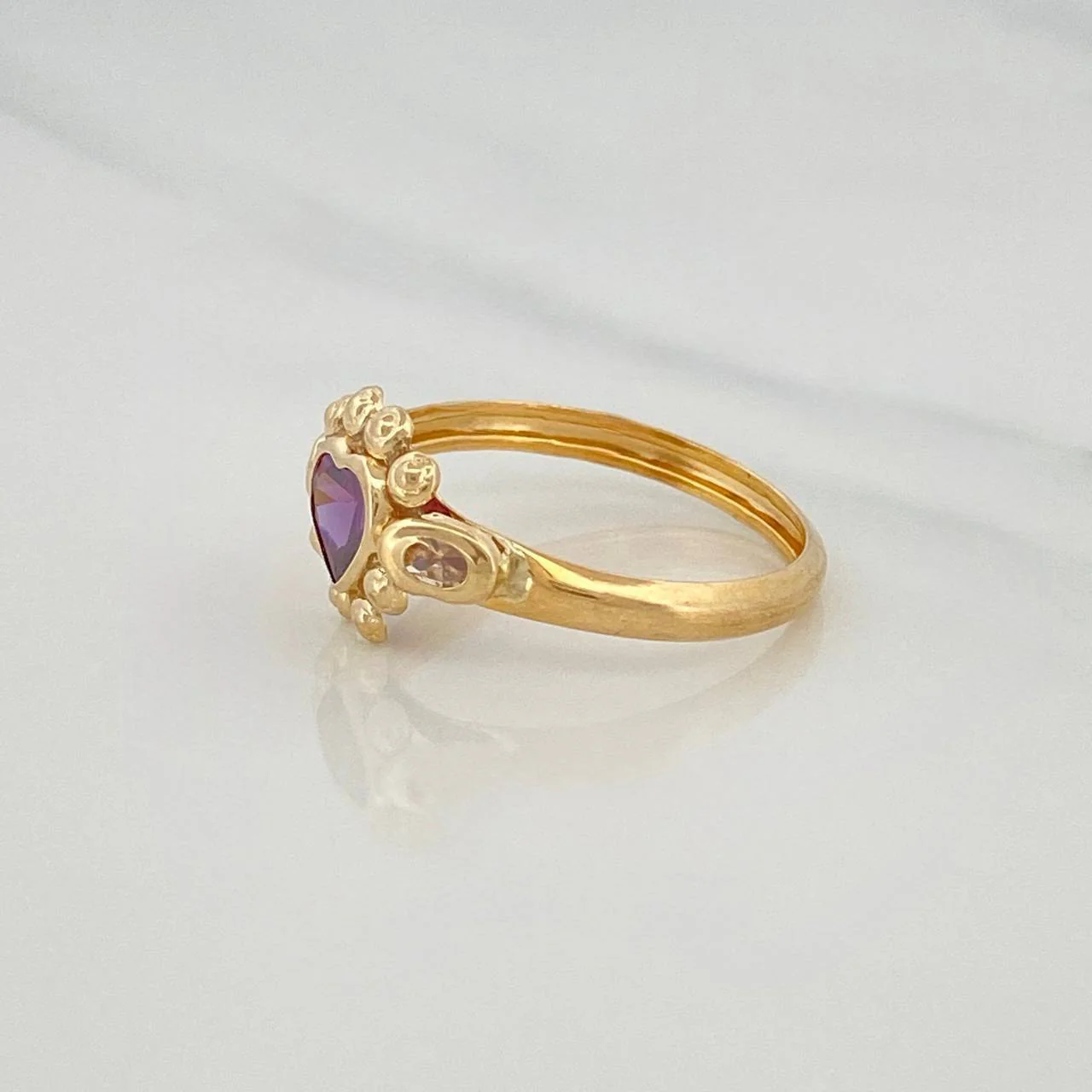 Anillo Corazon 1.7 g / T8 1/2 Oro Amarillo 18K - Image 3