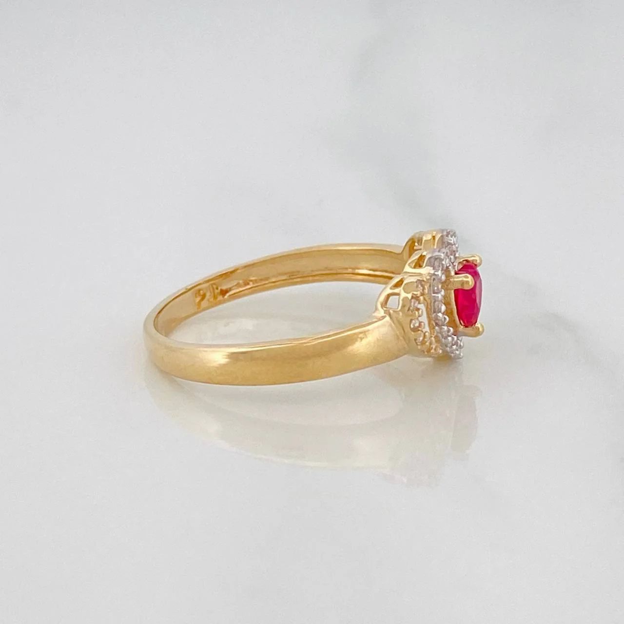 Anillo Corazon 2.5g / T7 3/4 Oro Amarillo 18K - Image 2