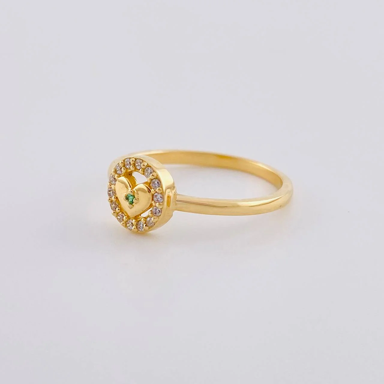 Anillo Corazón Central 2 g / T7 3/4 Oro Amarillo 18K - Image 2