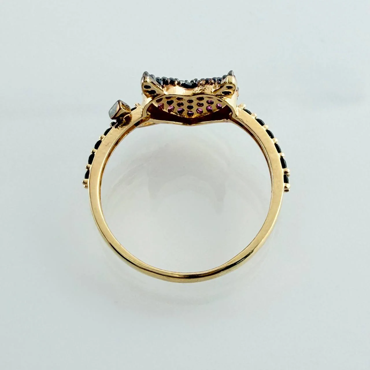 Anillo Corazon Devil 2.6gr / T7 1/4 /  Dos Oros Negro Amarillo  18K % - Image 5