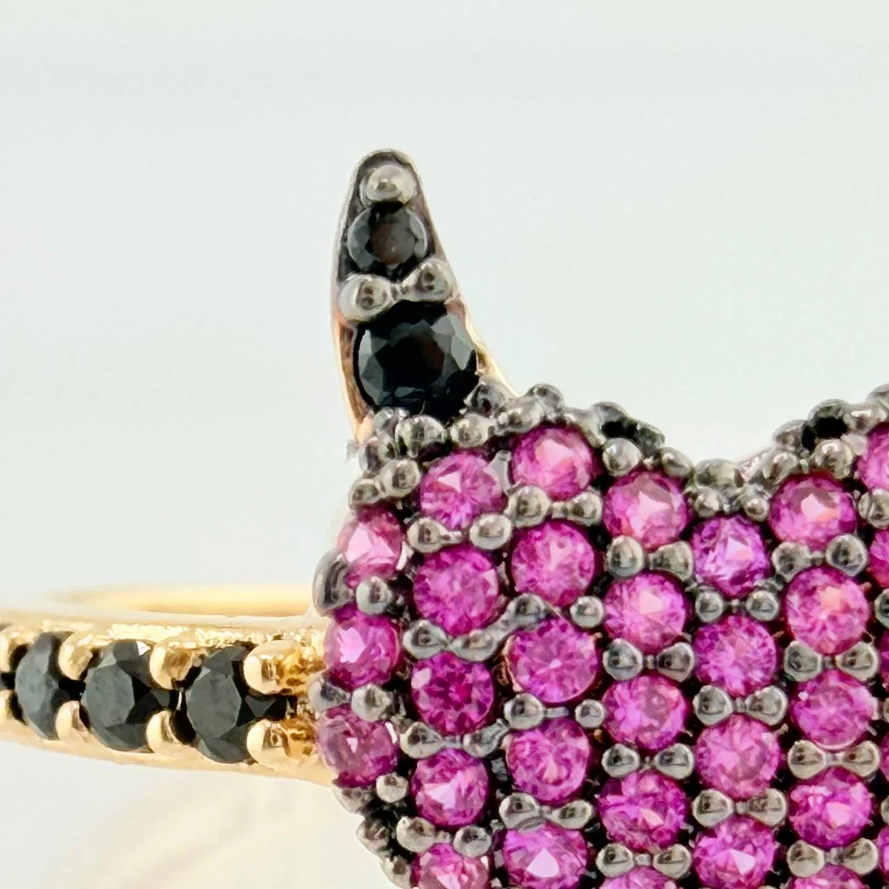 Anillo Corazon Devil 2.6gr / T7 1/4 /  Dos Oros Negro Amarillo  18K % - Image 6