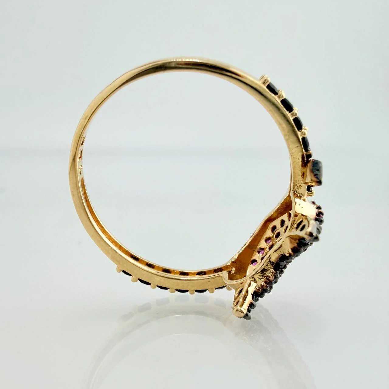 Anillo Corazon Devil 2.6gr / T7 1/4 /  Dos Oros Negro Amarillo  18K % - Image 7