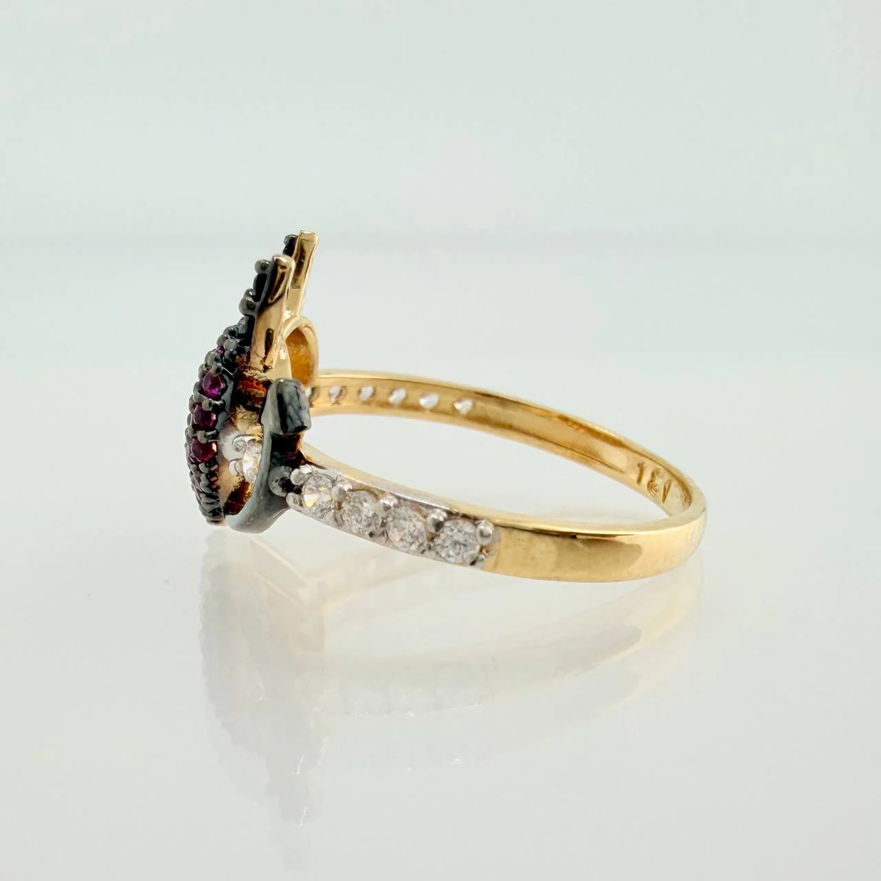 Anillo Corazon Devil 2.7gr / T6 3/4 / Tres Oros 18K % - Image 5