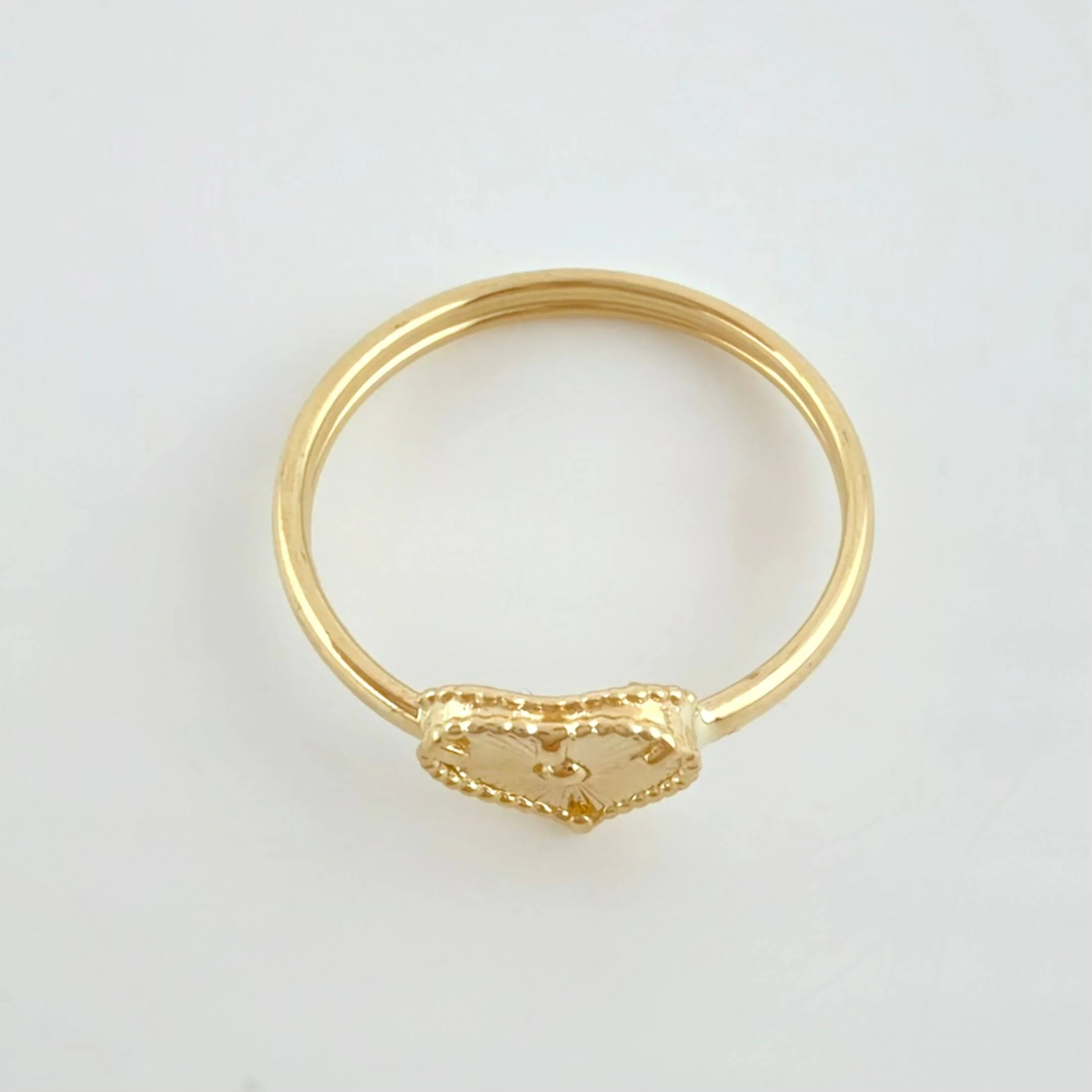Anillo Corazon Diamantado 1.15gr / T6 3/4 / Oro Amarillo 18K * - Image 3