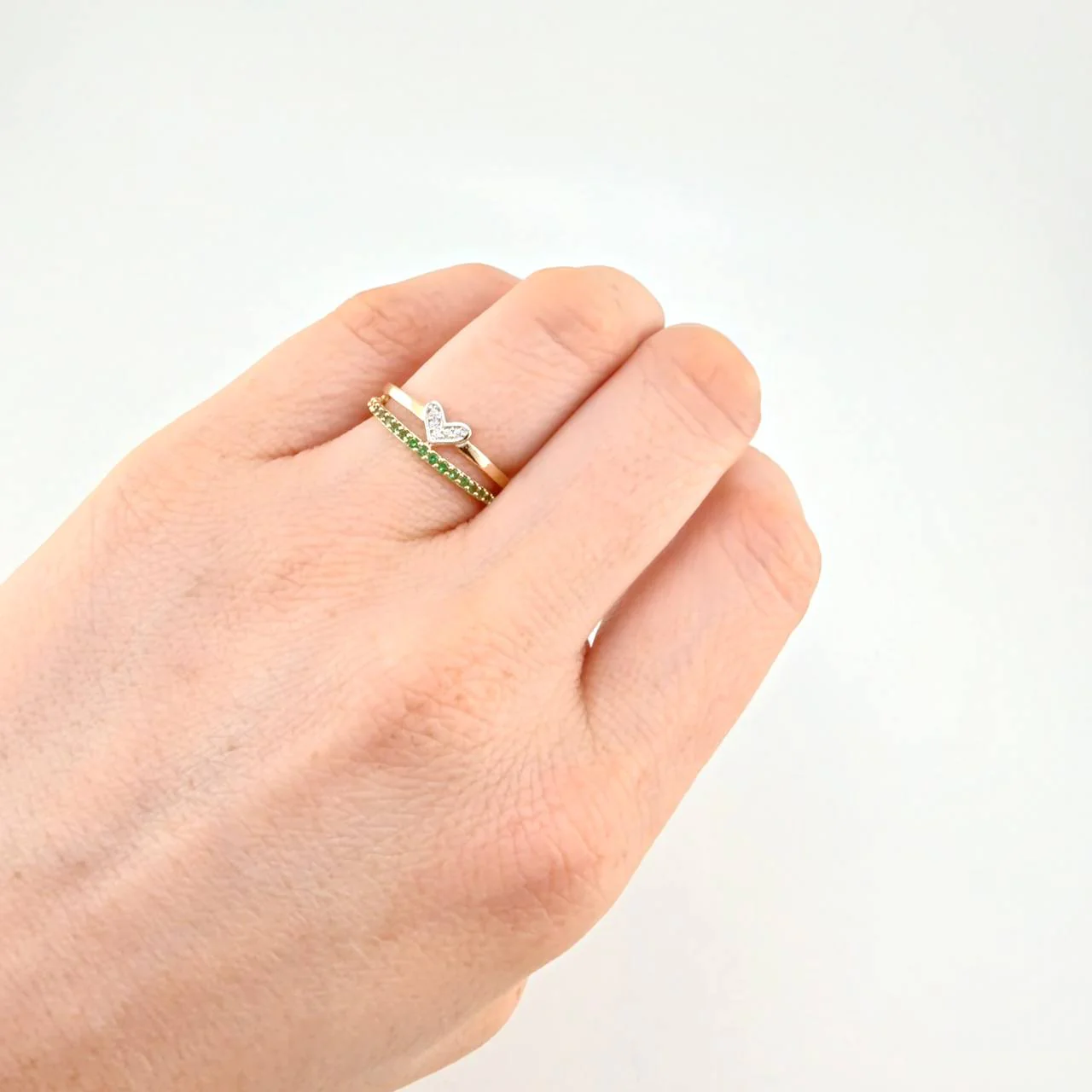 Anillo Corazón Doble Línea 2.5 g / T6 1/4 Oro Amarillo 18K - Image 2