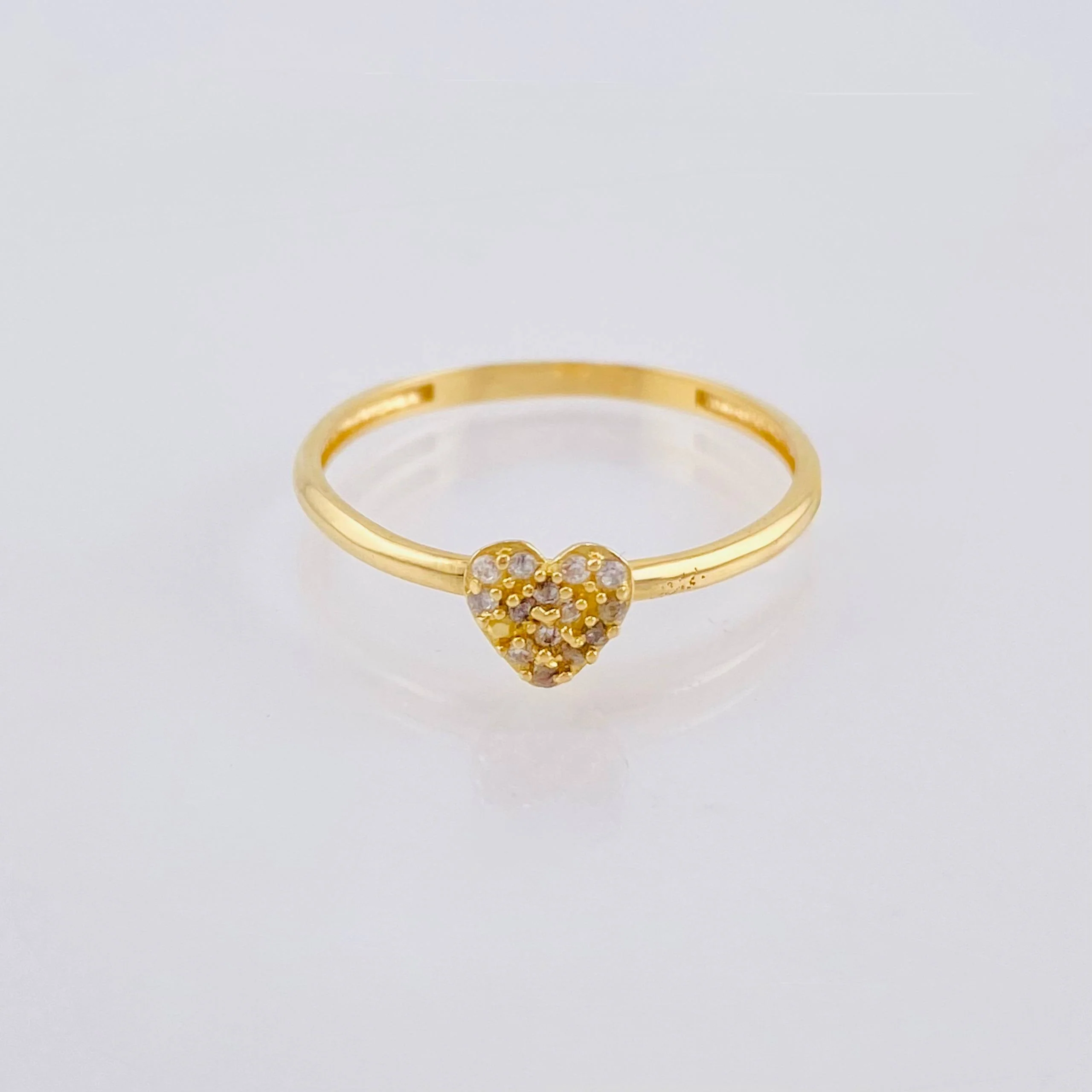 Anillo Corazon Tupido 1.4gr / T8 / Oro Amarillo 18K