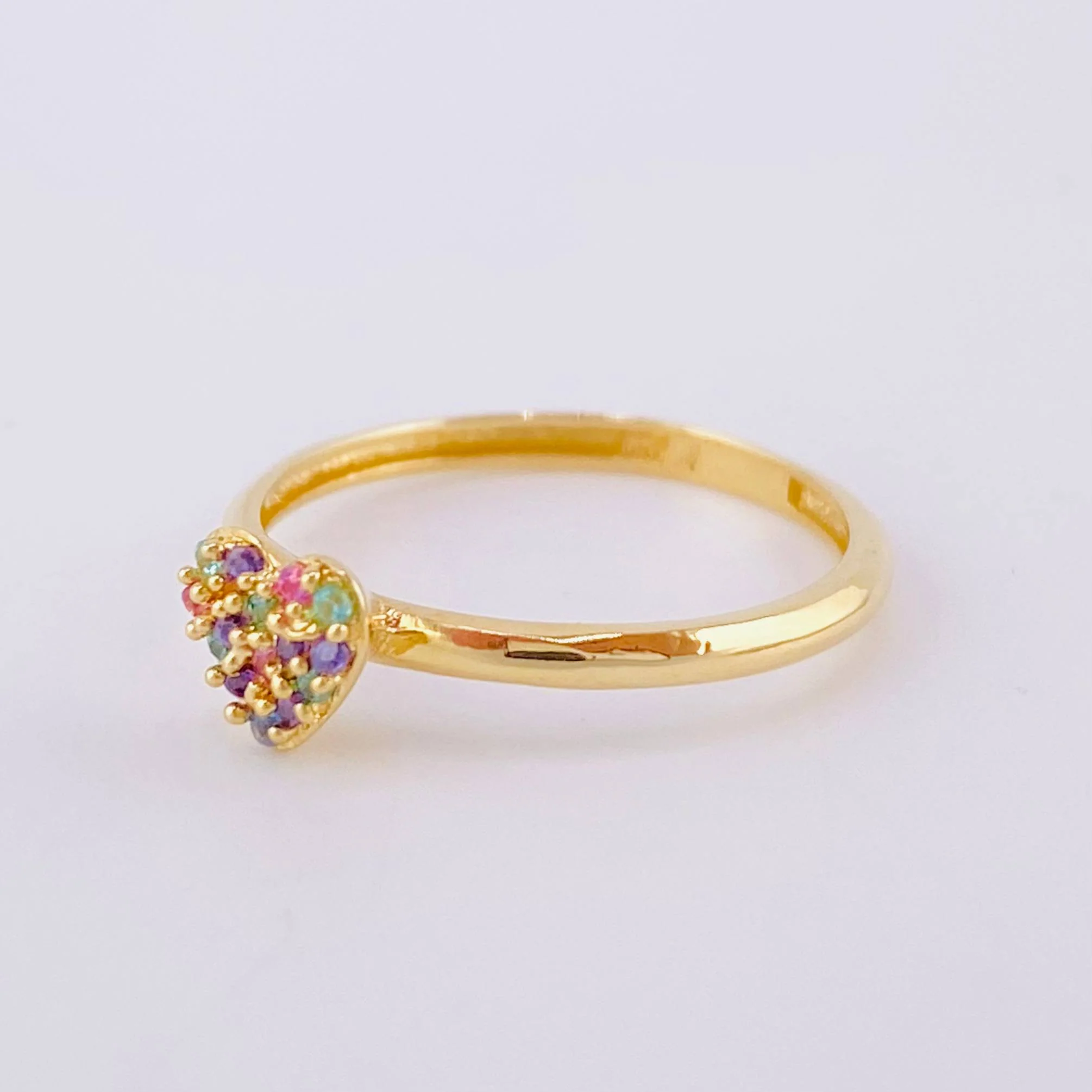 Anillo Corazon Tupido 1.6 g / T5 3/4 Oro Amarillo 18K - Image 2