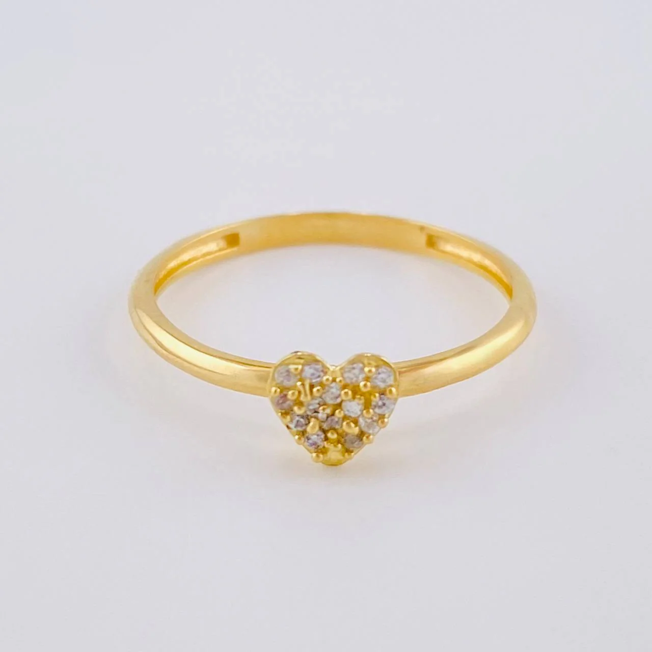 Anillo Corazón Tupido 1.65 g / T8 1/4 Oro Amarillo 18K