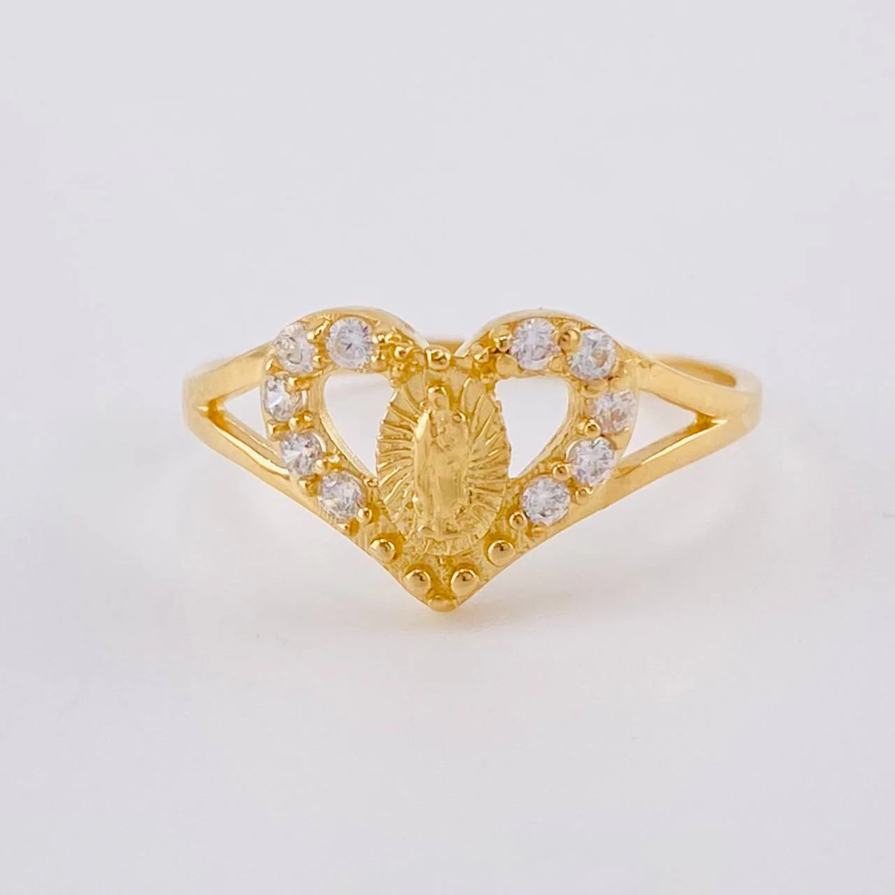 Anillo Corazón Virgen Guadalupe 1.65 g / T6 1/4 Oro Amarillo 18K