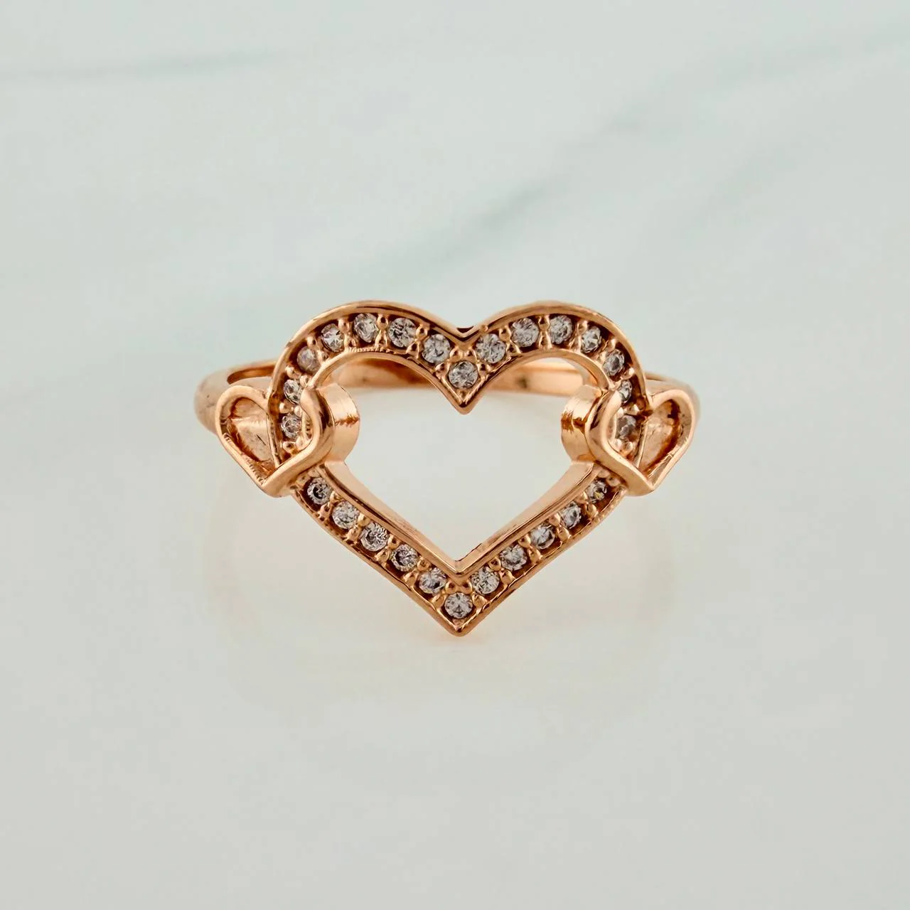 Anillo Corazones 2.05gr / T7 / Oro Rosa 18K &