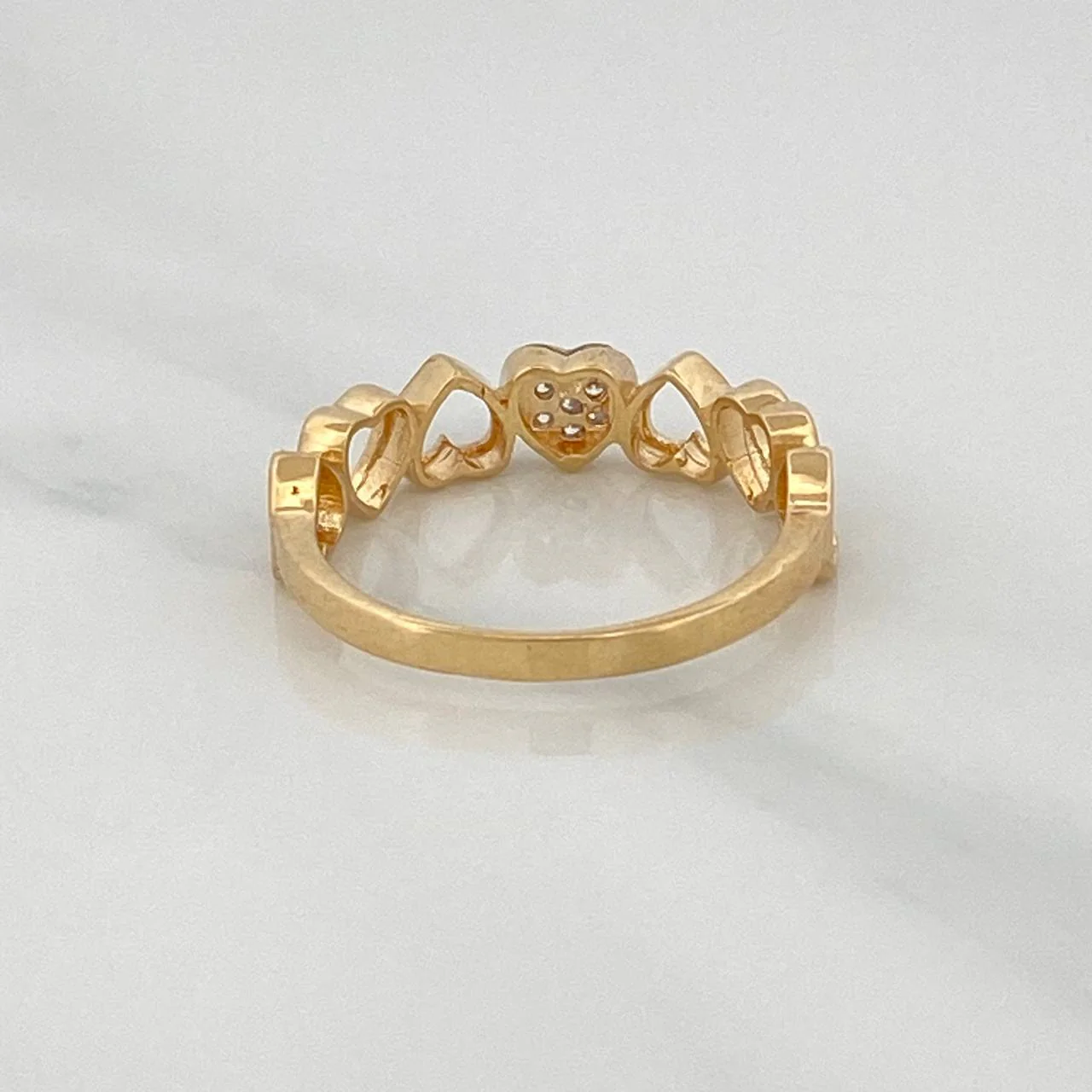 Anillo Corazones 2.4gr / T7 1/4 / Dos Oros Amarillo Blanco 18K $ - Image 5