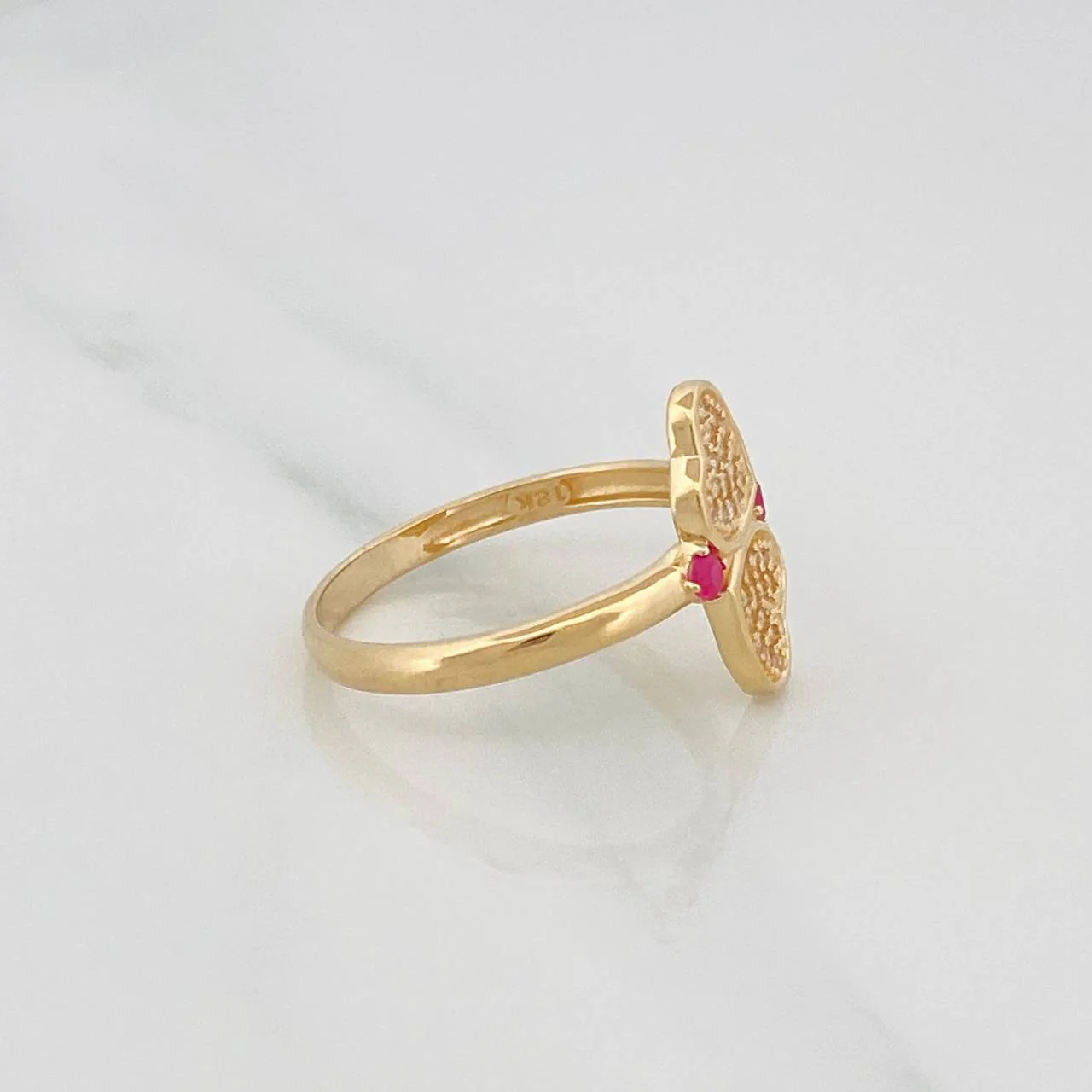Anillo Corazones 2.65g / T7 1/4 Oro Amarillo 18K - Image 3
