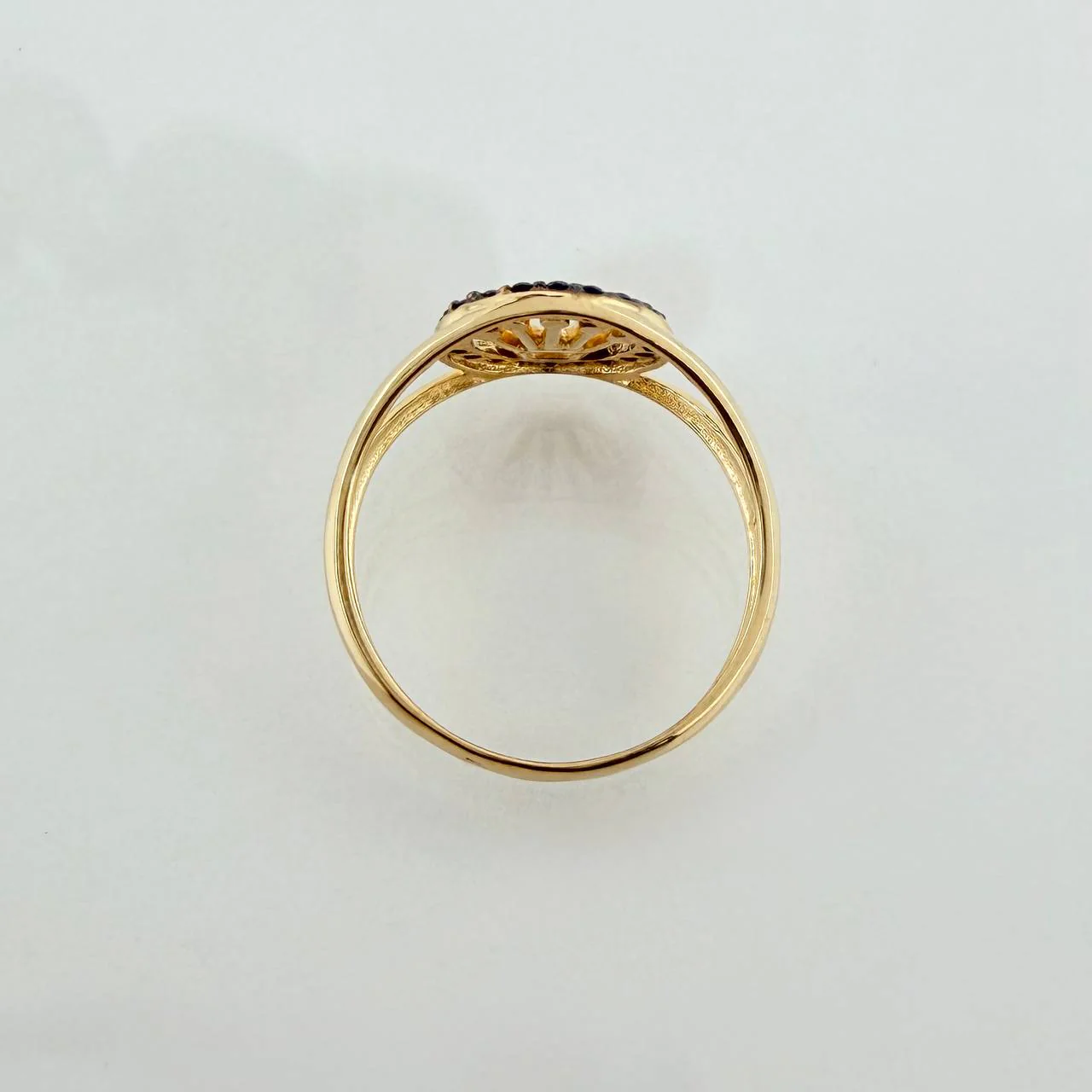 Anillo Corona 1.7gr / T5 / Dos Oros Negro Amarillo 18K - Image 3