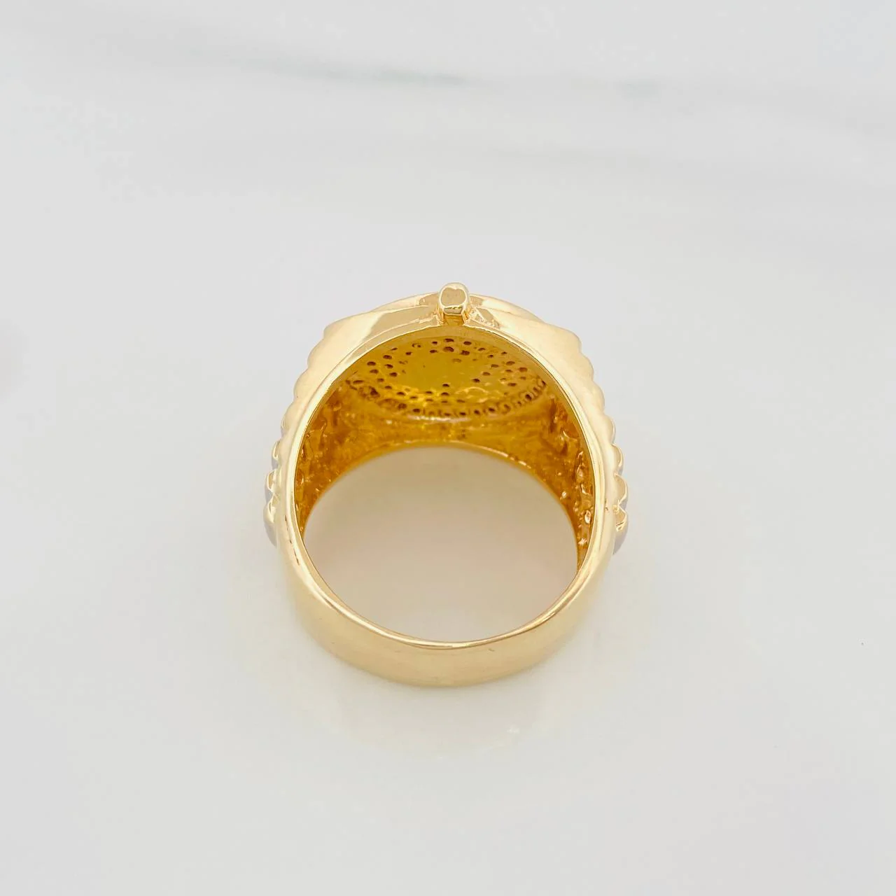 Anillo Corona 13.55g / T9 3/4 Dos Oros Amarillo Blanco 18K - Image 4
