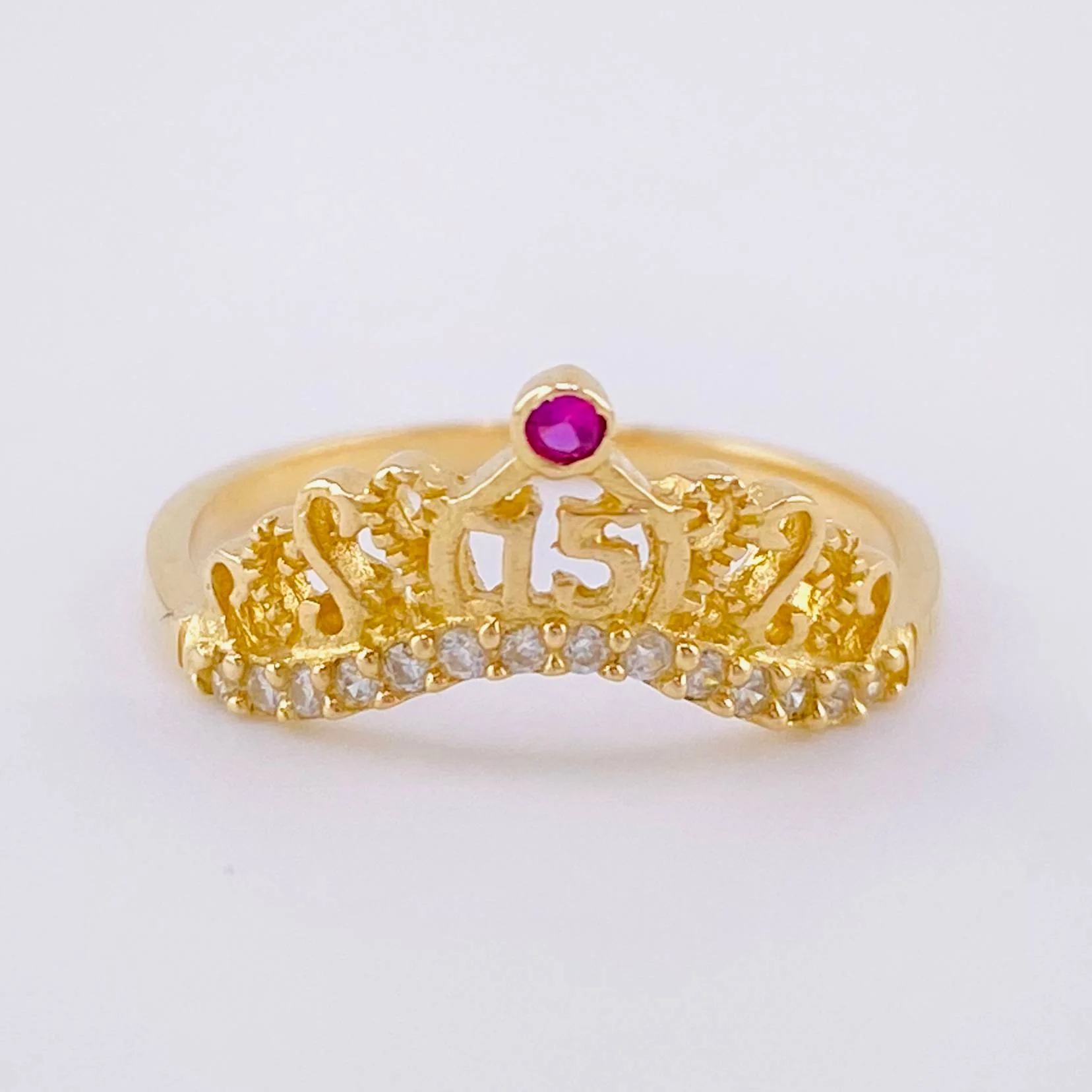 Anillo Corona 15's 1.85g / T7 Oro Amarillo 18K