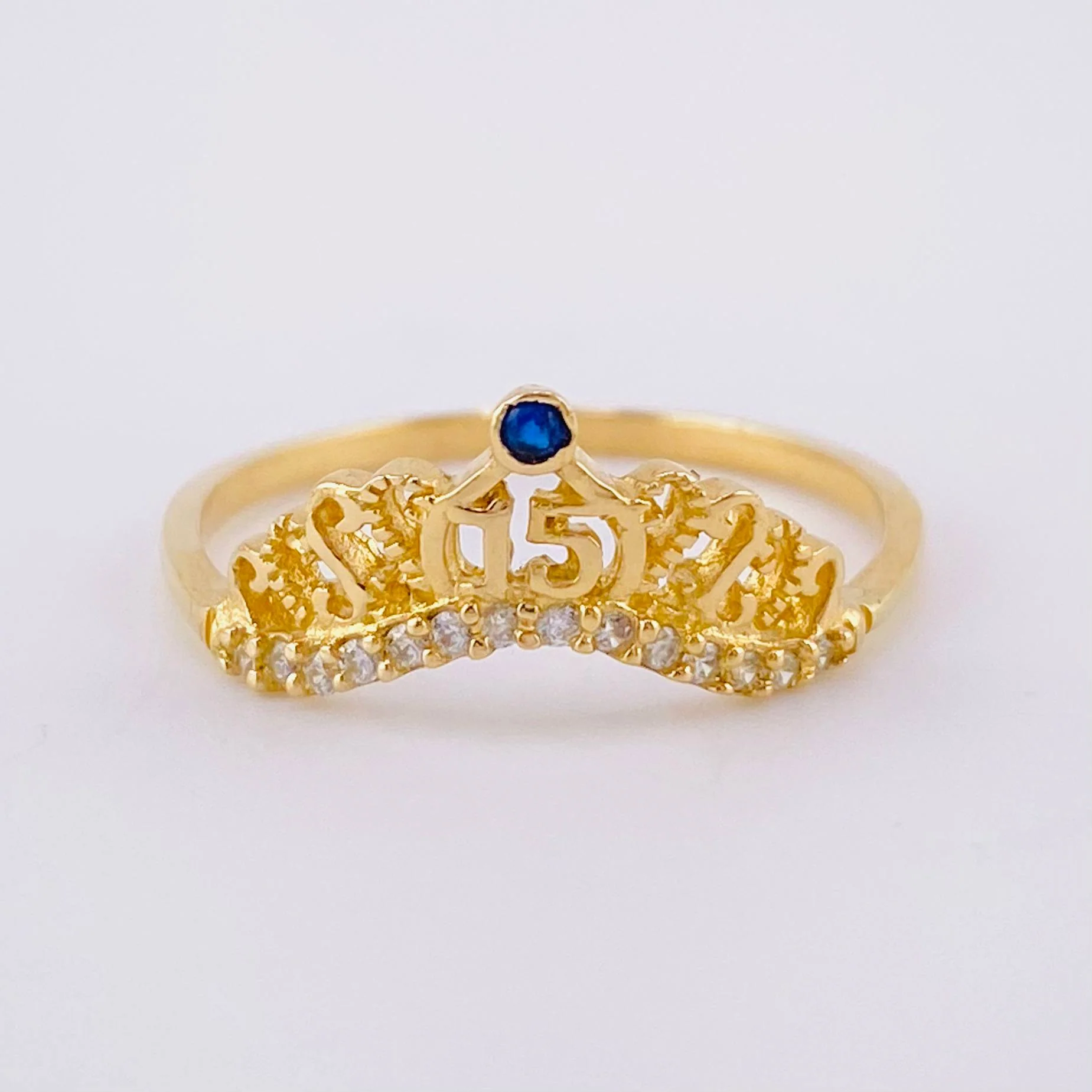Anillo Corona 15's 1.95g / T7 3/4 Oro Amarillo 18K